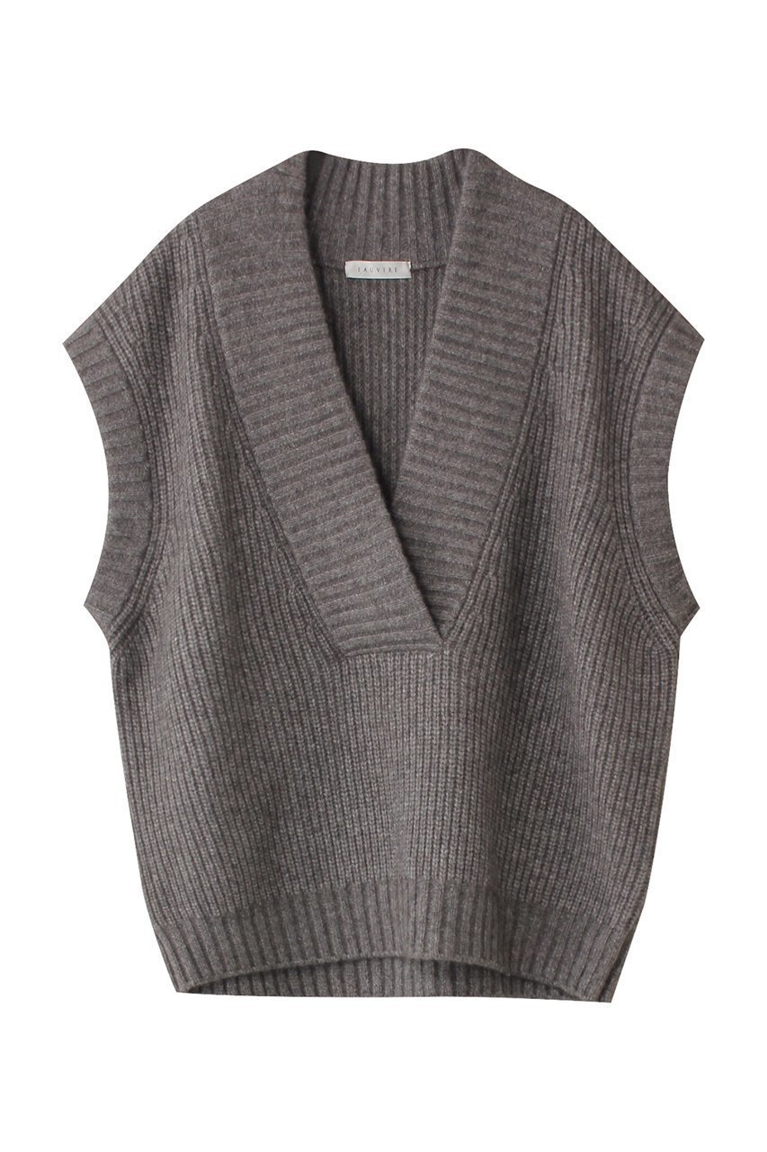 【オーヴィル/EAUVIRE】のヤクウールVネックベスト インテリア・キッズ・メンズ・レディースファッション・服の通販 founy(ファニー) 　ファッション　Fashion　レディースファッション　Fashion for Women　トップス・カットソー　Cut & Sew Tops　ニット　Knit Tops & Sweaters　ベスト&ジレ / 重ね着スタイル　Vests & Gilets　カジュアルプルオーバー・ニットトップス　Pullovers & Knit Tops / Casual Pullovers　Vネックトップス　V-Neck Tops / V-Cut Neckline Shirts　なめらか　Smooth, Silky Texture　イタリア　Italy　インナー　Innerwear　ベスト　Vest, Waistcoat　ワイド　Wide, Wide Fit　畦　Ribbed Knit　グレー|ID: prp329100004238256 ipo3291000000032951893
