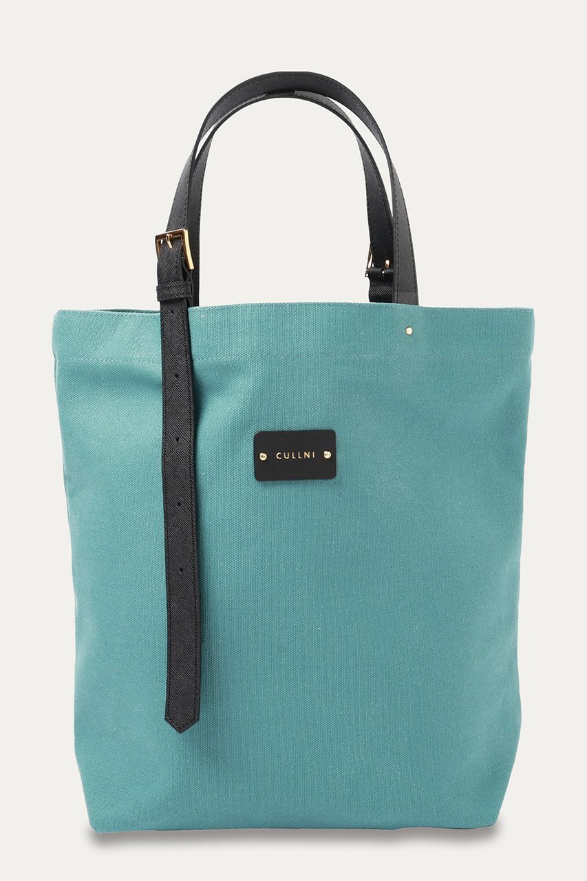 【クルニ/CULLNI】のLeather Belt ハンドル&Canvas トートバッグ インテリア・キッズ・メンズ・レディースファッション・服の通販 founy(ファニー) 　ファッション　Fashion　レディースファッション　Fashion for Women　バッグ　Bags　ユニセックス　Unisex, Genderless　シンプル　Simple, Minimal　スタイリッシュ　Stylish, Fashionable　パッチ　Patch, Appliqué　ポケット　Pocket, Pocket Detail　ミント|ID: prp329100004238274 ipo3291000000034685390