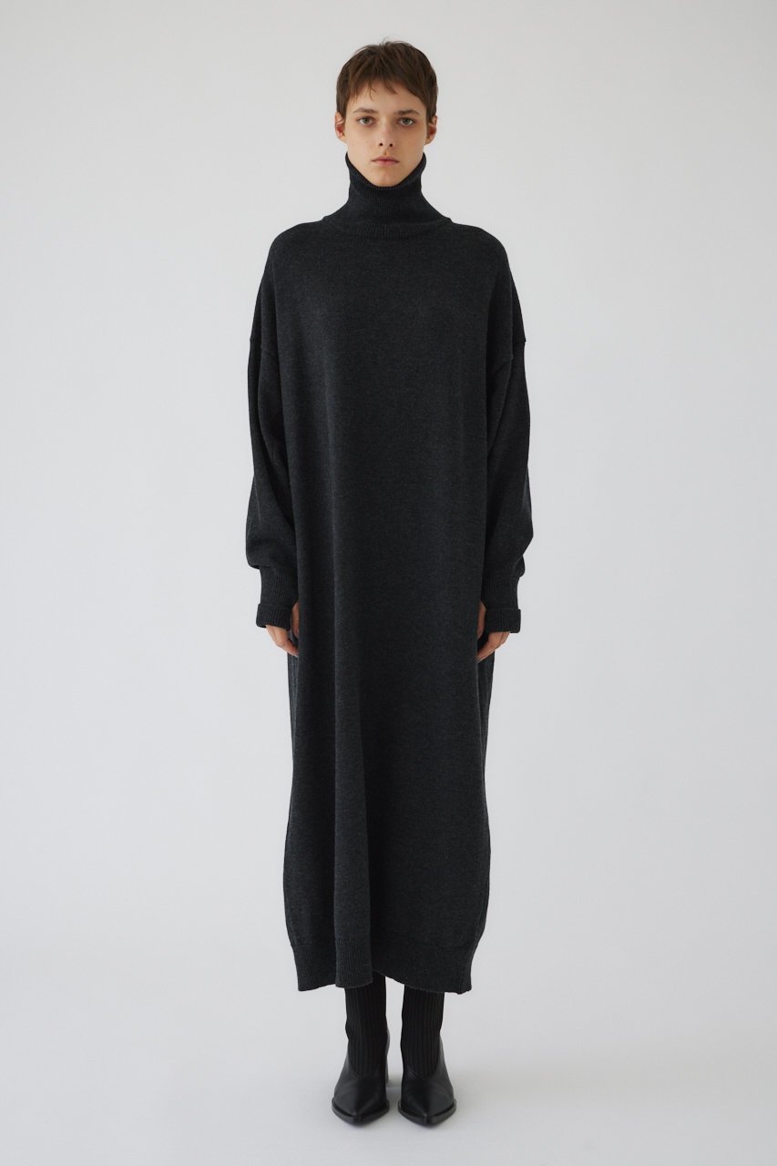 【リムアーク/RIM.ARK】のCovered knit OP/ワンピース インテリア・キッズ・メンズ・レディースファッション・服の通販 founy(ファニー) 　ファッション　Fashion　レディースファッション　Fashion for Women　ワンピース　Dresses　チュニック　Tunic Tops & Dresses　チュニック　Tunic, Long Top　ハイネック　High Neck, Mock Neck　ロング　Long, Long-Length　冬　Winter / This Winter　チャコールグレー|ID: prp329100004239553 ipo3291000000032885576