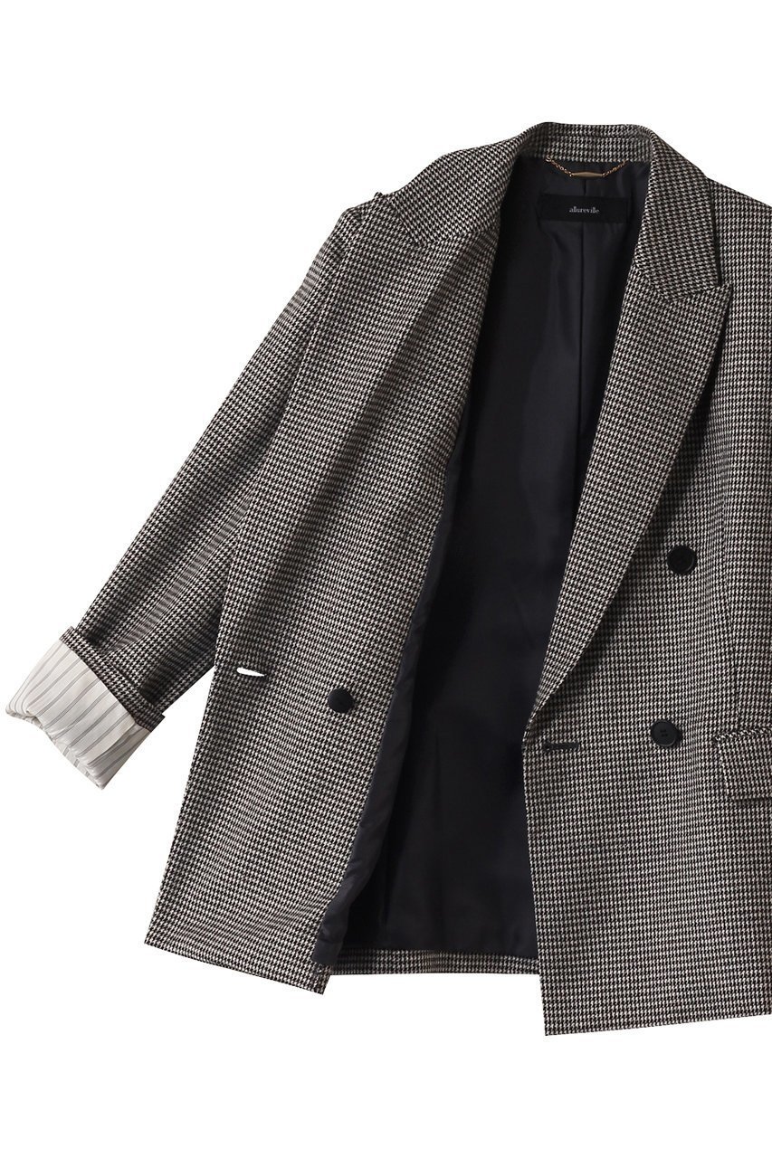 【アルアバイル/allureville】のWRガンクラブチェックダブルジャケット 人気、トレンドファッション・服の通販 founy(ファニー) 　ファッション　Fashion　レディースファッション　WOMEN　アウター　Coat Outerwear　ジャケット　Jackets　ジャケット　Jacket　ダブル　Double　フェミニン　Feminine　other-6|ID: prp329100004239582 ipo3291000000031380331