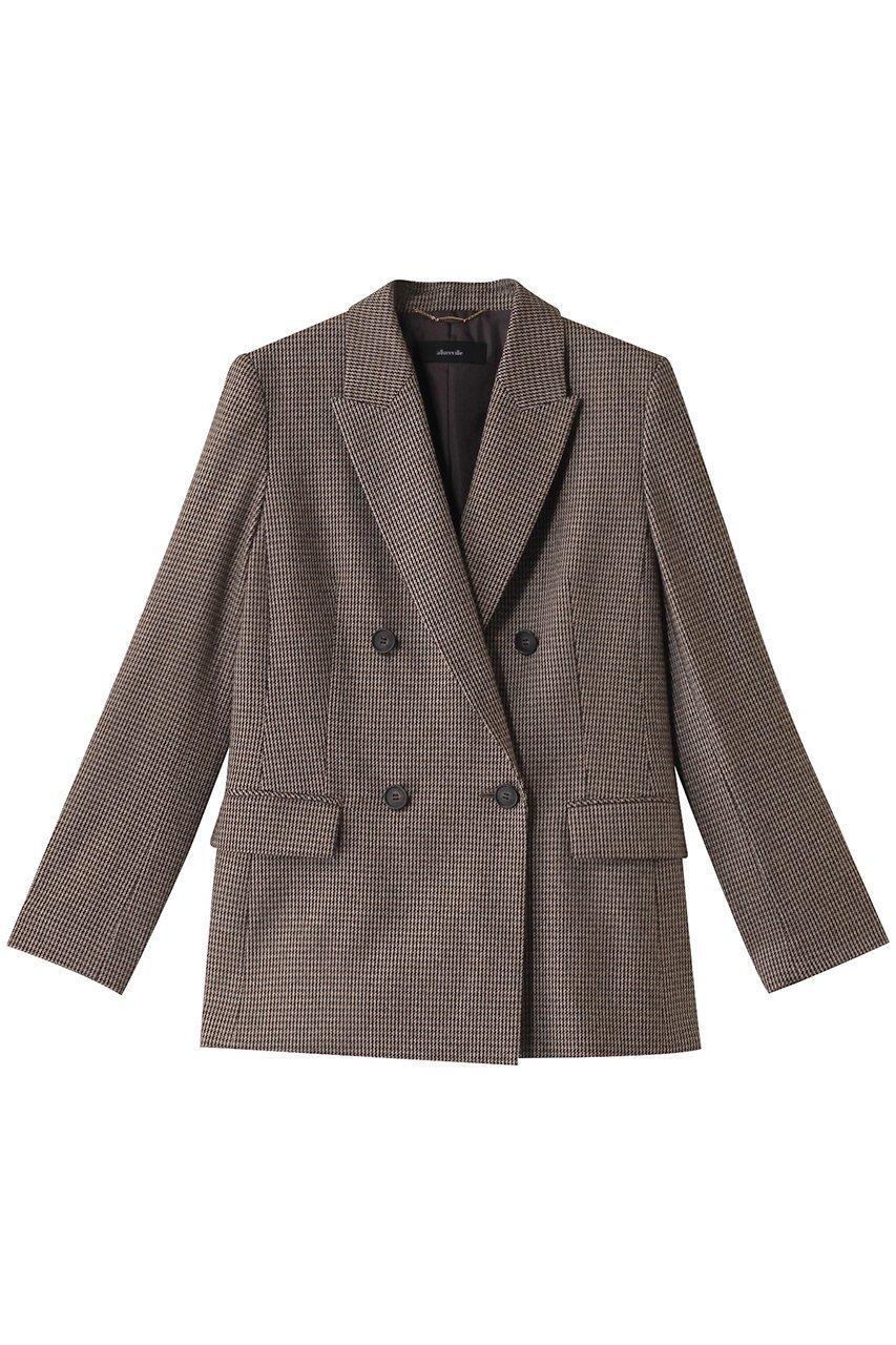 【アルアバイル/allureville】のWRガンクラブチェックダブルジャケット インテリア・キッズ・メンズ・レディースファッション・服の通販 founy(ファニー) 　ファッション　Fashion　レディースファッション　Fashion for Women　アウター　Coat / Outerwear Collection　レディースジャケット・軽アウター　Jackets　ジャケット　Jacket, Outerwear　ダブル　Double, Double-Breasted　フェミニン　Feminine, Girly　ブラウン|ID: prp329100004239582 ipo3291000000035654665