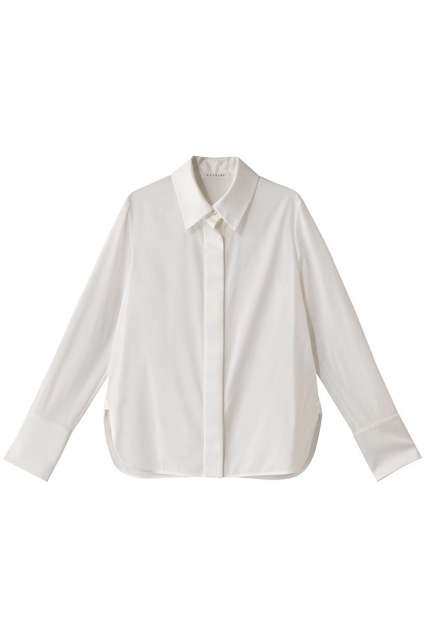 【オーヴィル/EAUVIRE】のシアーシャツ インテリア・キッズ・メンズ・レディースファッション・服の通販 founy(ファニー) 　ファッション　Fashion　レディースファッション　Fashion for Women　トップス・カットソー　Cut & Sew Tops　シャツ・ブラウス・オフィスカジュアル　Elegant Blouses & Button-Ups　カフス　Cuff Design　シアー　Sheer, See-Through　ジャケット　Jacket, Outerwear　スリーブ　Sleeve, Long Sleeve / Short Sleeve　ドレープ　Drape, Draping Fabric　ロング　Long, Long-Length　エレガント 上品　Elegant　ホワイト|ID: prp329100004239587 ipo3291000000035834506