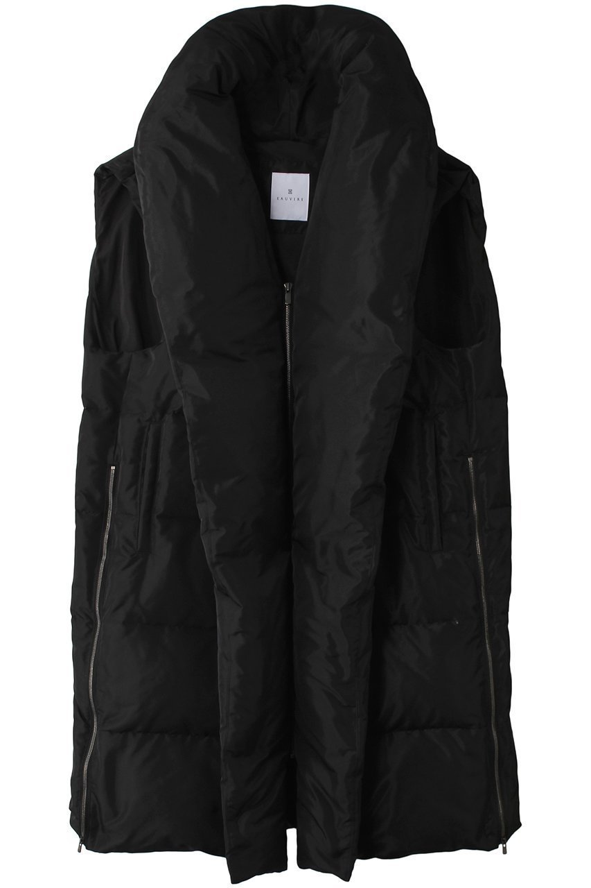 【オーヴィル/EAUVIRE】のロングダウンジレ インテリア・キッズ・メンズ・レディースファッション・服の通販 founy(ファニー) 　ファッション　Fashion　レディースファッション　Fashion for Women　アウター　Coat / Outerwear Collection　コート・ロングコート・ピーコート　Long Coats, Peacoats & More　スタイリッシュ　Stylish, Fashionable　スリット　Slit, Slit Detail　タフタ　Taffeta, Structured Fabric　ダウン　Down, Puffer　再入荷　Restock / Back in Stock　ブラック|ID: prp329100004239589 ipo3291000000034989647