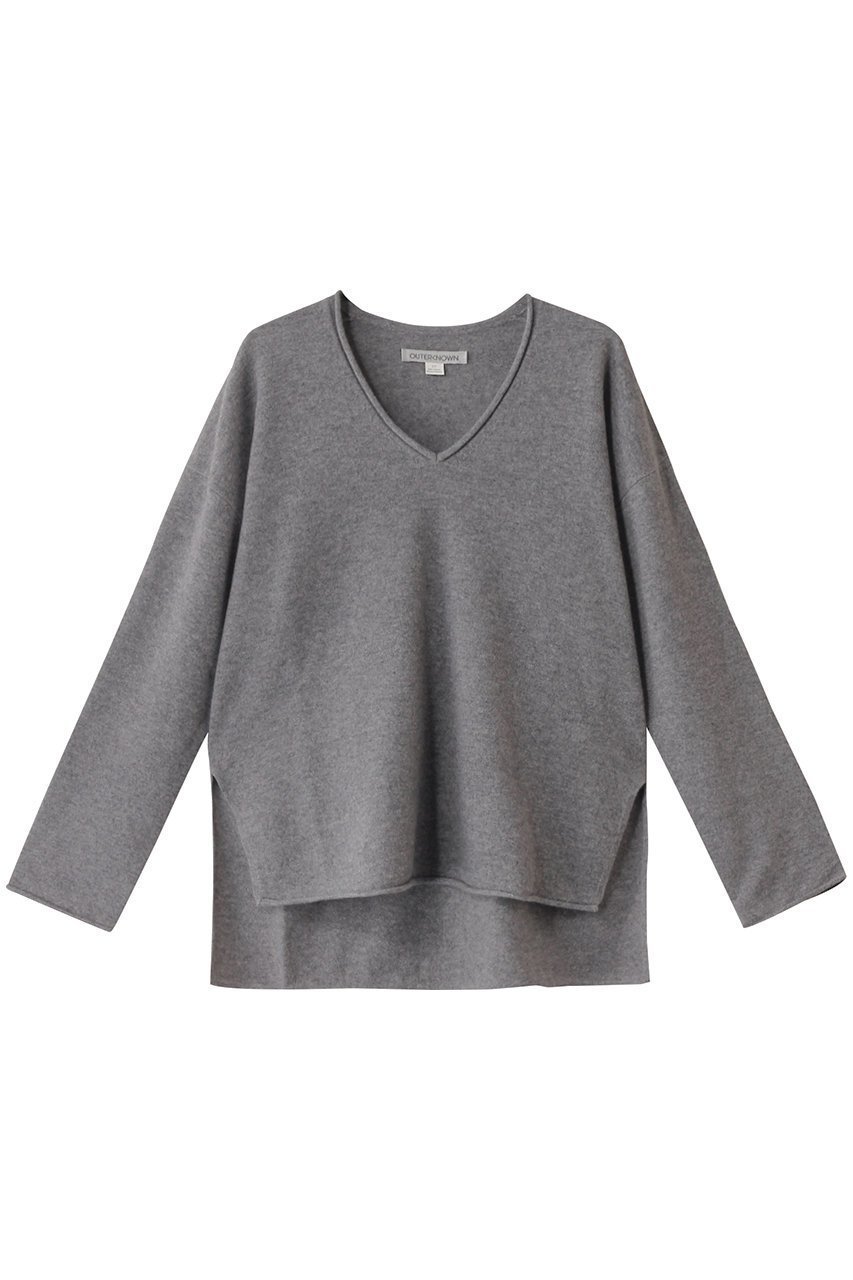 【アウターノウン/OUTERKNOWN】のSTOWAWAY Vネックカットソー インテリア・キッズ・メンズ・レディースファッション・服の通販 founy(ファニー) 　ファッション　Fashion　レディースファッション　Fashion for Women　トップス・カットソー　Cut & Sew Tops　シャツ・ブラウス・オフィスカジュアル　Elegant Blouses & Button-Ups　ロングTシャツ・Tシャツ　Longline T-Shirts & Tees　カットソー・ベーシックTシャツ　Cut-and-Sewn Tops / Stretch Tees & Basics　Vネックトップス　V-Neck Tops / V-Cut Neckline Shirts　アウトドア　Outdoor Clothing　コレクション　Collection, Seasonal Line　スリーブ　Sleeve, Long Sleeve / Short Sleeve　セーター　Sweater, Knitwear　ロング　Long, Long-Length　定番　Standard, Basic Item　ヘザーグレー|ID: prp329100004239593 ipo3291000000032892038