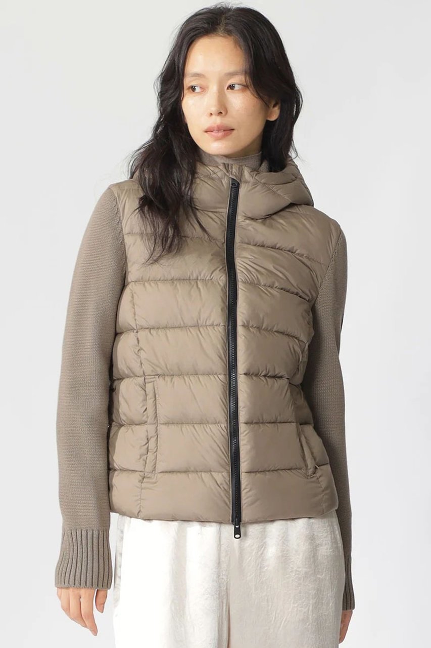 【エコアルフ/ECOALF】のDENALIニットコンビアウター/DENALI KNIT WOMAN インテリア・キッズ・メンズ・レディースファッション・服の通販 founy(ファニー) 　ファッション　Fashion　レディースファッション　Fashion for Women　アウター　Coat / Outerwear Collection　コート・ロングコート・ピーコート　Long Coats, Peacoats & More　インナー　Innerwear　ショート　Short, Short Length　ジップ　Zip, Zipper　ジャケット　Jacket, Outerwear　フィット　Fit, Slim Fit　ブロッキング　Color Blocking, Panel Design　ポケット　Pocket, Pocket Detail　ベージュ|ID: prp329100004239595 ipo3291000000032940329