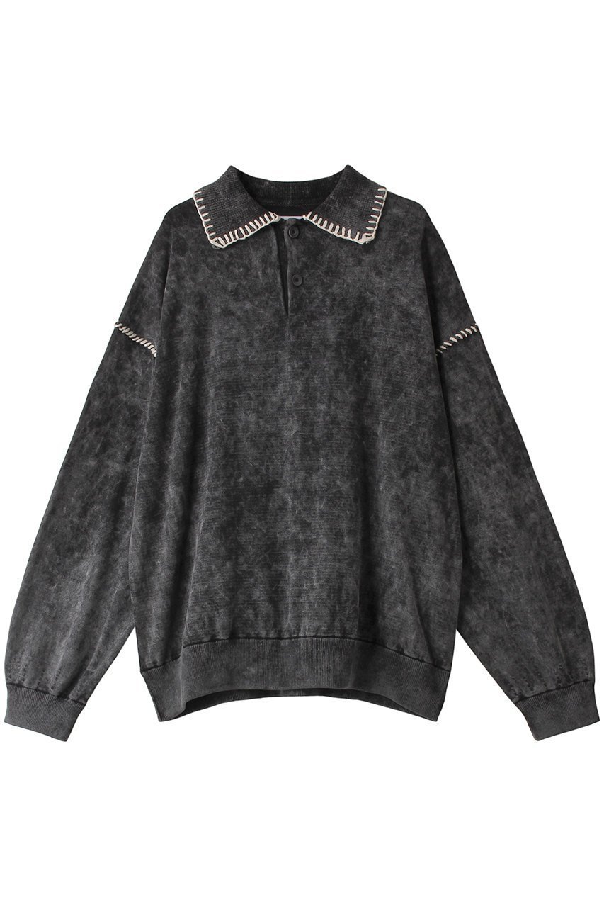【メゾンスペシャル/MAISON SPECIAL】の【UNISEX】ケミカルオーバーダイエンブロイダリーニットポロ 人気、トレンドファッション・服の通販 founy(ファニー) 　ファッション　Fashion　レディースファッション　Fashion for Women　トップス・カットソー　Cut & Sew Tops　ニット　Knit Tops & Sweaters　シャツ・ブラウス・オフィスカジュアル　Elegant Blouses & Button-Ups　ロングTシャツ・Tシャツ　Longline T-Shirts & Tees　カットソー・ベーシックTシャツ　Cut-and-Sewn Tops / Stretch Tees & Basics　ユニセックス　Unisex, Genderless　スリーブ　Sleeve, Long Sleeve / Short Sleeve　トレンド　Trend, Trending Now　ハンド　Hand, Handmade　ロング　Long, Long-Length　 other-1|ID: prp329100004239598 ipo3291000000032894112