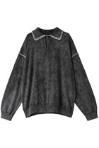 【メゾンスペシャル/MAISON SPECIAL】の【UNISEX】ケミカルオーバーダイエンブロイダリーニットポロ BLK(ブラック)|ID: prp329100004239598 ipo3291000000032894115
