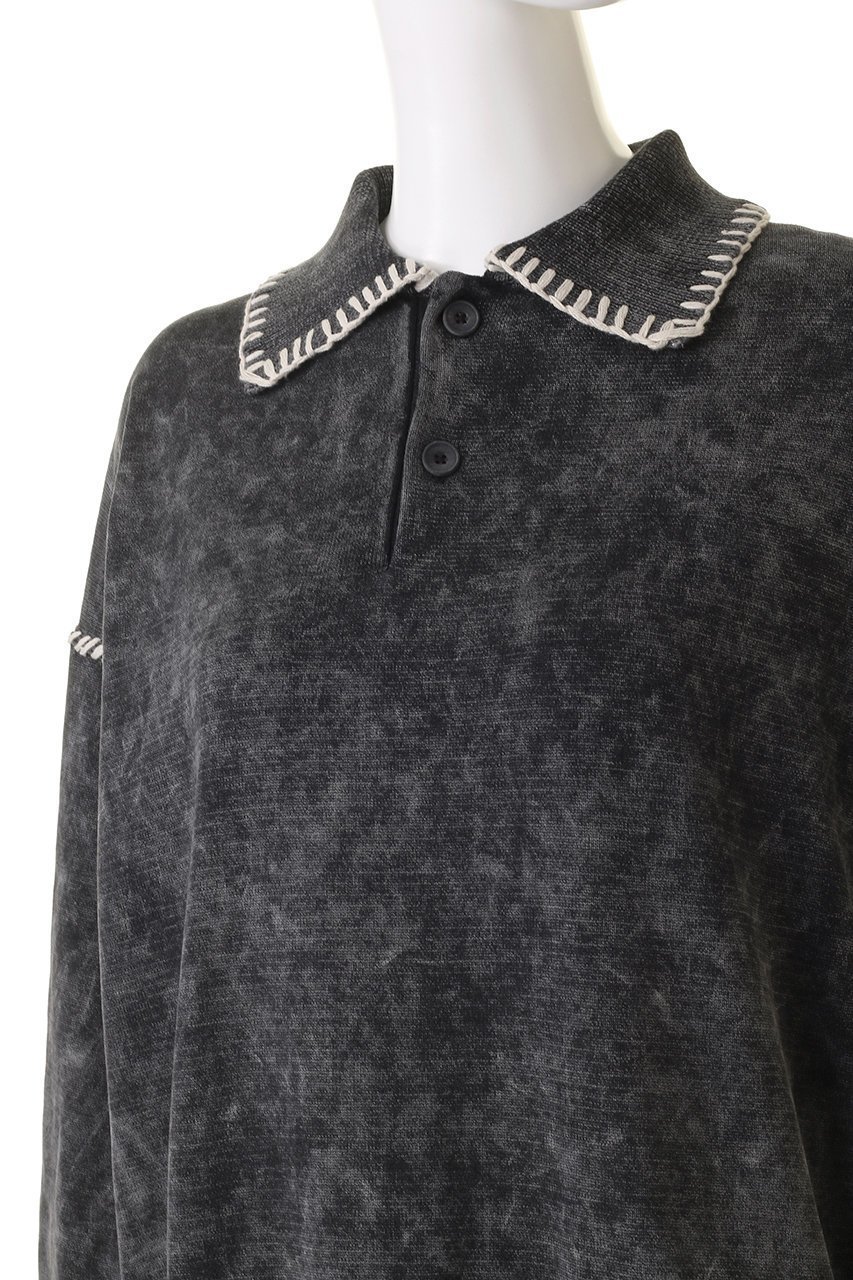 【メゾンスペシャル/MAISON SPECIAL】の【UNISEX】ケミカルオーバーダイエンブロイダリーニットポロ 人気、トレンドファッション・服の通販 founy(ファニー) 　ファッション　Fashion　レディースファッション　Fashion for Women　トップス・カットソー　Cut & Sew Tops　ニット　Knit Tops & Sweaters　シャツ・ブラウス・オフィスカジュアル　Elegant Blouses & Button-Ups　ロングTシャツ・Tシャツ　Longline T-Shirts & Tees　カットソー・ベーシックTシャツ　Cut-and-Sewn Tops / Stretch Tees & Basics　ユニセックス　Unisex, Genderless　スリーブ　Sleeve, Long Sleeve / Short Sleeve　トレンド　Trend, Trending Now　ハンド　Hand, Handmade　ロング　Long, Long-Length　other-5|ID: prp329100004239598 ipo3291000000032894133