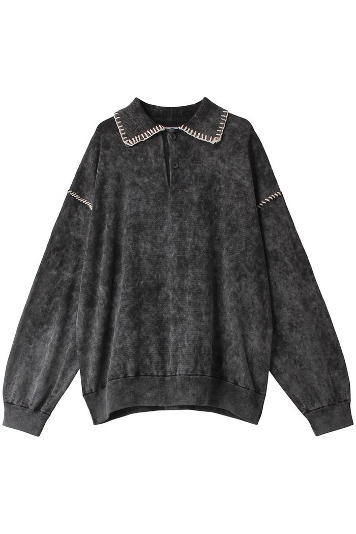 【メゾンスペシャル/MAISON SPECIAL】の【UNISEX】ケミカルオーバーダイエンブロイダリーニットポロ インテリア・キッズ・メンズ・レディースファッション・服の通販 founy(ファニー) https://founy.com/ ファッション Fashion レディースファッション Fashion for Women トップス・カットソー Cut & Sew Tops ニット Knit Tops & Sweaters シャツ・ブラウス・オフィスカジュアル Elegant Blouses & Button-Ups ロングTシャツ・Tシャツ Longline T-Shirts & Tees カットソー・ベーシックTシャツ Cut-and-Sewn Tops / Stretch Tees & Basics ユニセックス Unisex, Genderless スリーブ Sleeve, Long Sleeve / Short Sleeve トレンド Trend, Trending Now ハンド Hand, Handmade ロング Long, Long-Length |ID: prp329100004239598 ipo3291000000035933969