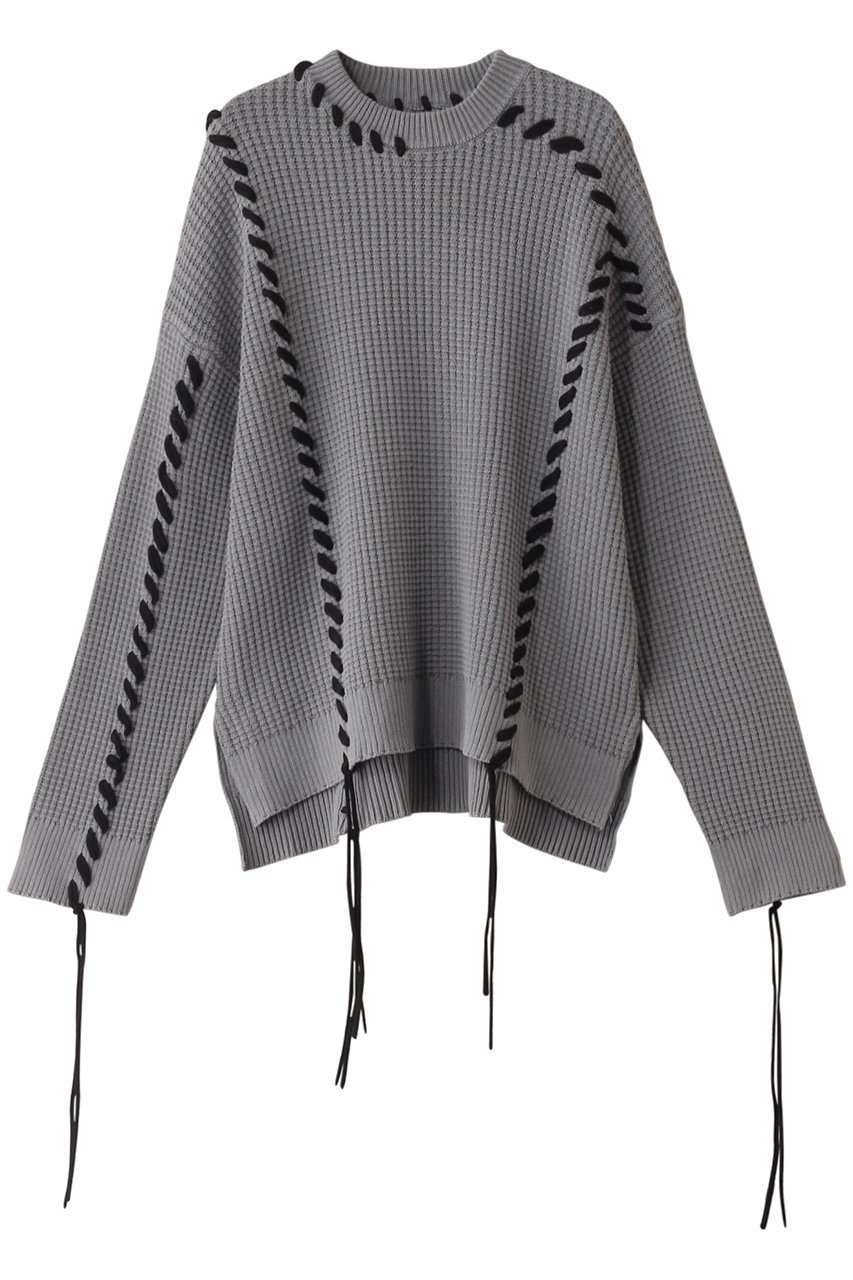 【メゾンスペシャル/MAISON SPECIAL】の【UNISEX】オニワッフルケミカルオーバーダイ エンブロイダリークルーネックPO インテリア・キッズ・メンズ・レディースファッション・服の通販 founy(ファニー) 　ファッション　Fashion　レディースファッション　Fashion for Women　トップス・カットソー　Cut & Sew Tops　ニット　Knit Tops & Sweaters　カジュアルプルオーバー・ニットトップス　Pullovers & Knit Tops / Casual Pullovers　ユニセックス　Unisex, Genderless　ランダム　Random, Irregular　ワッフル　Waffle, Waffle Knit　G.BGE(グレーベージュ)|ID: prp329100004239599 ipo3291000000032894154