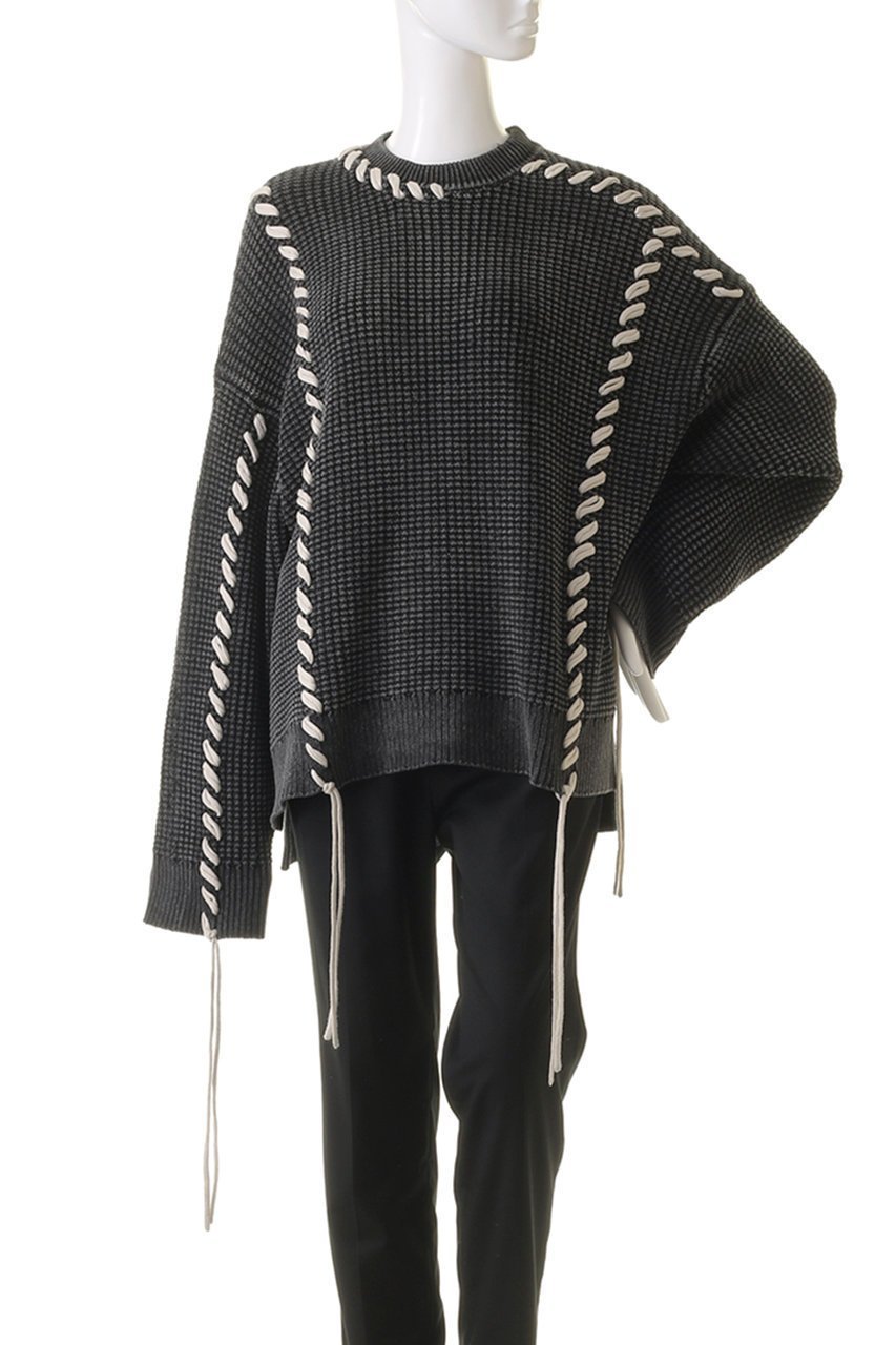 【メゾンスペシャル/MAISON SPECIAL】の【UNISEX】オニワッフルケミカルオーバーダイ エンブロイダリークルーネックPO 人気、トレンドファッション・服の通販 founy(ファニー) 　ファッション　Fashion　レディースファッション　Fashion for Women　トップス・カットソー　Cut & Sew Tops　ニット　Knit Tops & Sweaters　カジュアルプルオーバー・ニットトップス　Pullovers & Knit Tops / Casual Pullovers　ユニセックス　Unisex, Genderless　ランダム　Random, Irregular　ワッフル　Waffle, Waffle Knit　other-2|ID: prp329100004239599 ipo3291000000032894156
