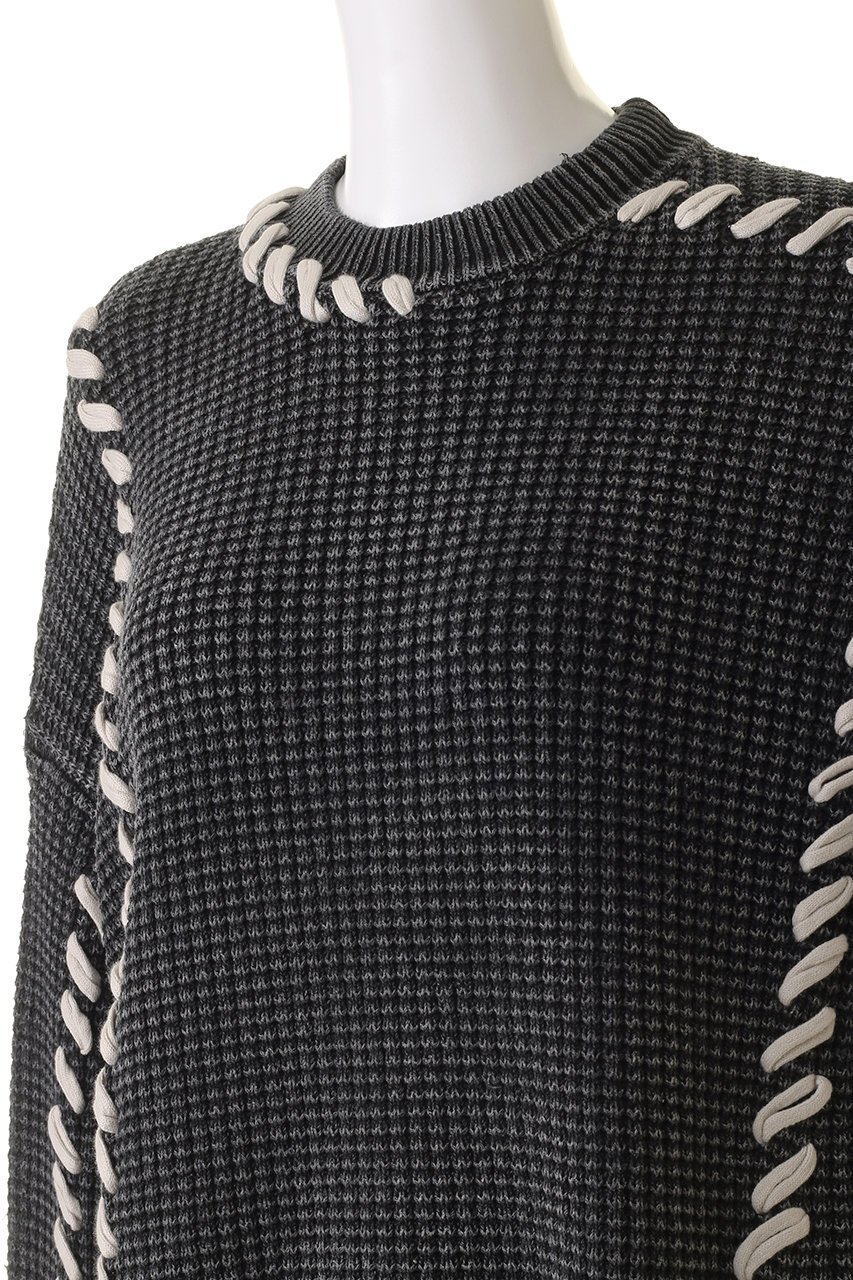 【メゾンスペシャル/MAISON SPECIAL】の【UNISEX】オニワッフルケミカルオーバーダイ エンブロイダリークルーネックPO 人気、トレンドファッション・服の通販 founy(ファニー) 　ファッション　Fashion　レディースファッション　Fashion for Women　トップス・カットソー　Cut & Sew Tops　ニット　Knit Tops & Sweaters　カジュアルプルオーバー・ニットトップス　Pullovers & Knit Tops / Casual Pullovers　ユニセックス　Unisex, Genderless　ランダム　Random, Irregular　ワッフル　Waffle, Waffle Knit　other-5|ID: prp329100004239599 ipo3291000000032894167