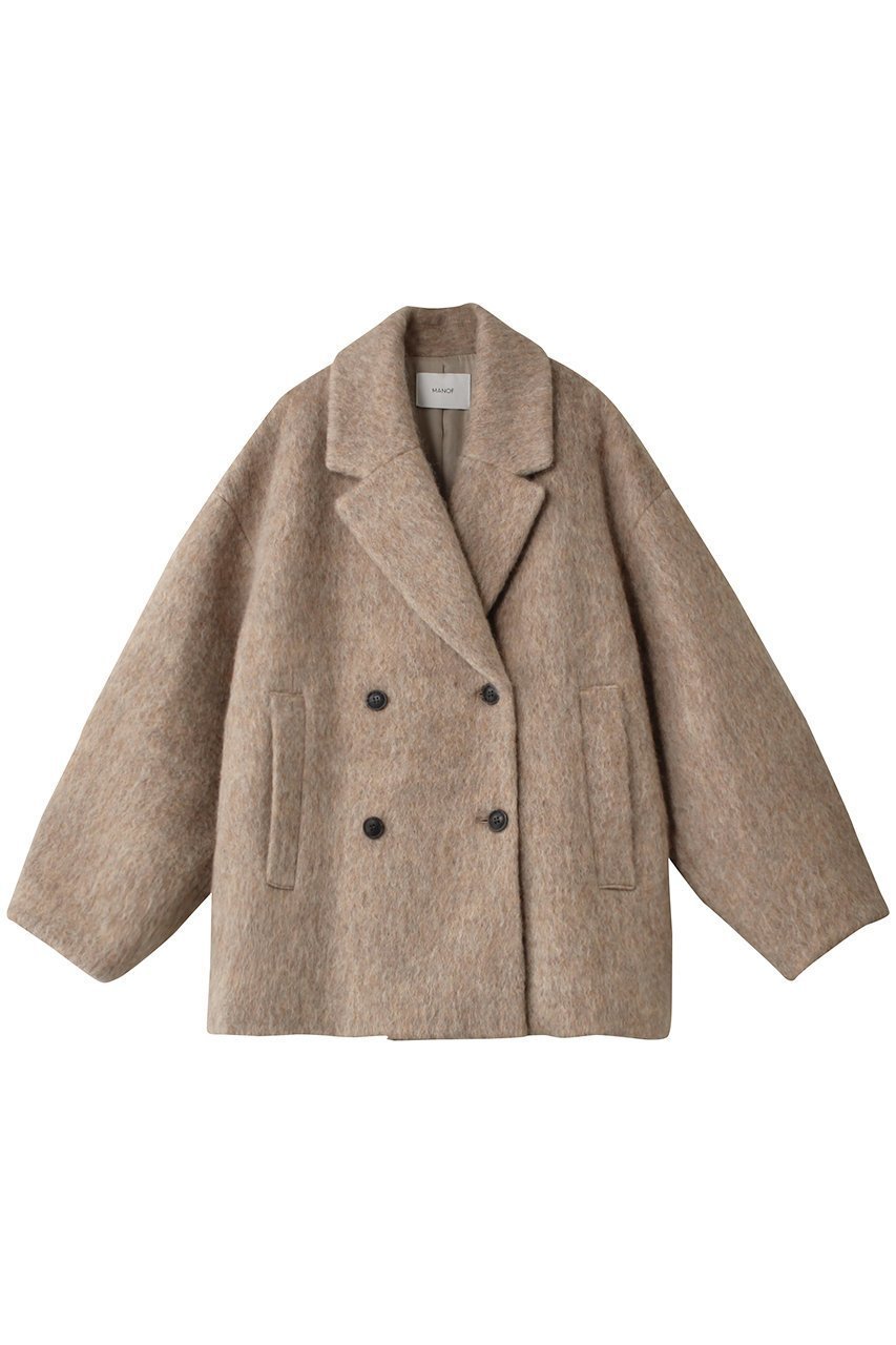 【マノフ/MANOF】のSHAGGY COCOON COAT コート インテリア・キッズ・メンズ・レディースファッション・服の通販 founy(ファニー) 　ファッション　Fashion　レディースファッション　WOMEN　アウター　Coat Outerwear　コート　Coats　ウォーム　Worm　ショート　Short　NEW・新作・新着・新入荷　New Arrivals　BEIGE|ID: prp329100004240652 ipo3291000000029409715