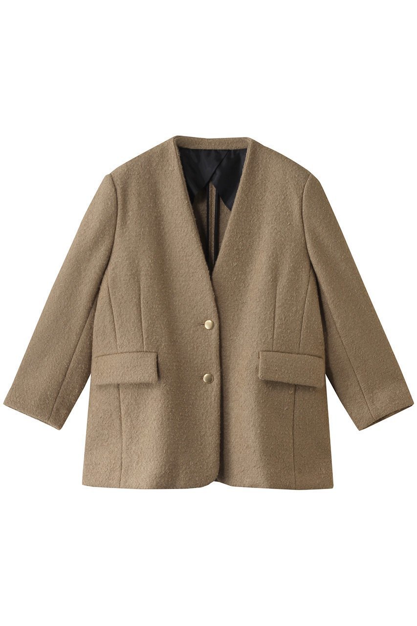 【ガリャルダガランテ/GALLARDAGALANTE】の【HERITANOVUM】モヘヤループノーカラージャケット 人気、トレンドファッション・服の通販 founy(ファニー) 　ファッション　Fashion　レディースファッション　Fashion for Women　アウター　Coat / Outerwear Collection　レディースジャケット・軽アウター　Jackets　ノーカラージャケット / シンプル上品コーデ　Collarless Jackets　クラシカル　Classical, Vintage-Inspired　ジャケット　Jacket, Outerwear　マニッシュ　Mannish, Boyish　メルトン　Melton, Heavy Wool　ループ　Loop, Loop Knit　 other-1|ID: prp329100004240663 ipo3291000000032935554