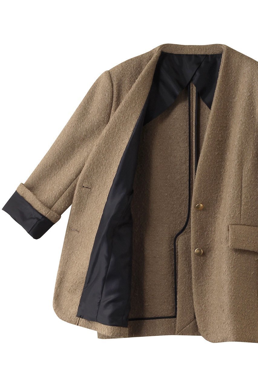 【ガリャルダガランテ/GALLARDAGALANTE】の【HERITANOVUM】モヘヤループノーカラージャケット 人気、トレンドファッション・服の通販 founy(ファニー) 　ファッション　Fashion　レディースファッション　Fashion for Women　アウター　Coat / Outerwear Collection　レディースジャケット・軽アウター　Jackets　ノーカラージャケット / シンプル上品コーデ　Collarless Jackets　クラシカル　Classical, Vintage-Inspired　ジャケット　Jacket, Outerwear　マニッシュ　Mannish, Boyish　メルトン　Melton, Heavy Wool　ループ　Loop, Loop Knit　other-6|ID: prp329100004240663 ipo3291000000035898364