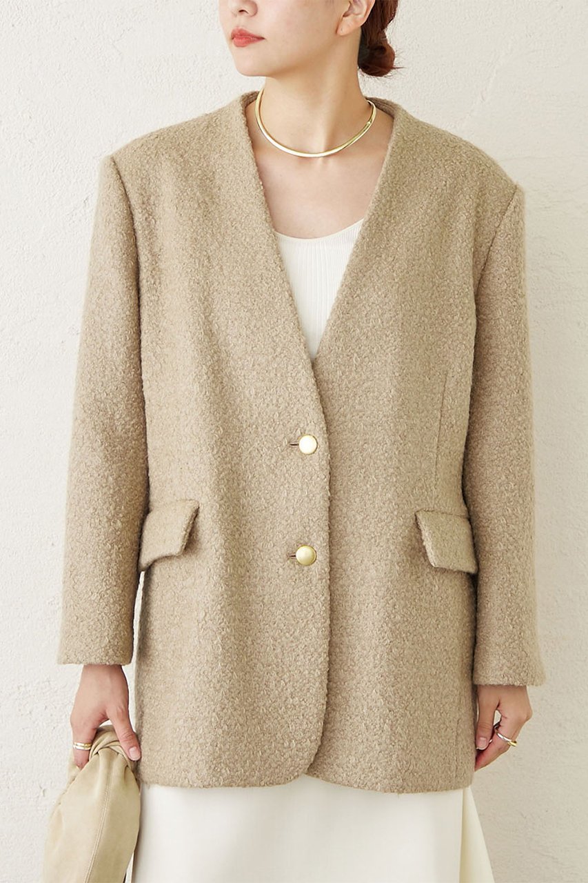 【ガリャルダガランテ/GALLARDAGALANTE】の【HERITANOVUM】モヘヤループノーカラージャケット 人気、トレンドファッション・服の通販 founy(ファニー) 　ファッション　Fashion　レディースファッション　Fashion for Women　アウター　Coat / Outerwear Collection　レディースジャケット・軽アウター　Jackets　ノーカラージャケット / シンプル上品コーデ　Collarless Jackets　クラシカル　Classical, Vintage-Inspired　ジャケット　Jacket, Outerwear　マニッシュ　Mannish, Boyish　メルトン　Melton, Heavy Wool　ループ　Loop, Loop Knit　other-8|ID: prp329100004240663 ipo3291000000035898367