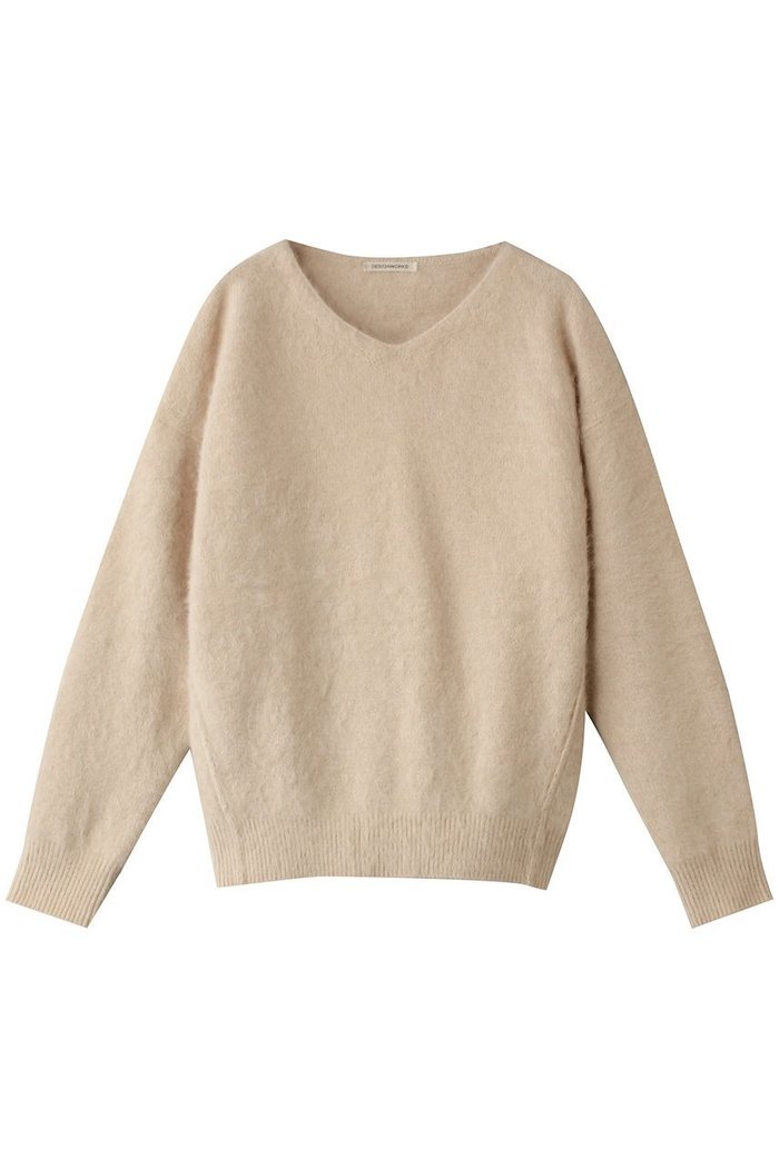 【デザイン ワークス/DESIGN WORKS】のファー加工Vネックプルオーバー インテリア・キッズ・メンズ・レディースファッション・服の通販 founy(ファニー) https://founy.com/ ファッション Fashion レディースファッション Fashion for Women トップス・カットソー Cut & Sew Tops ニット Knit Tops & Sweaters カジュアルプルオーバー・ニットトップス Pullovers & Knit Tops / Casual Pullovers Vネックトップス V-Neck Tops / V-Cut Neckline Shirts フォックス Fox, Fox Fur ベーシック Basic, Essential ワイド Wide, Wide Fit |ID: prp329100004240667 ipo3291000000032966512