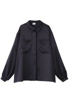 【マノフ/MANOF】のOUT POCKET SATIN SHIRTS シャツ/ブラウス NAVY|ID:prp329100004240668