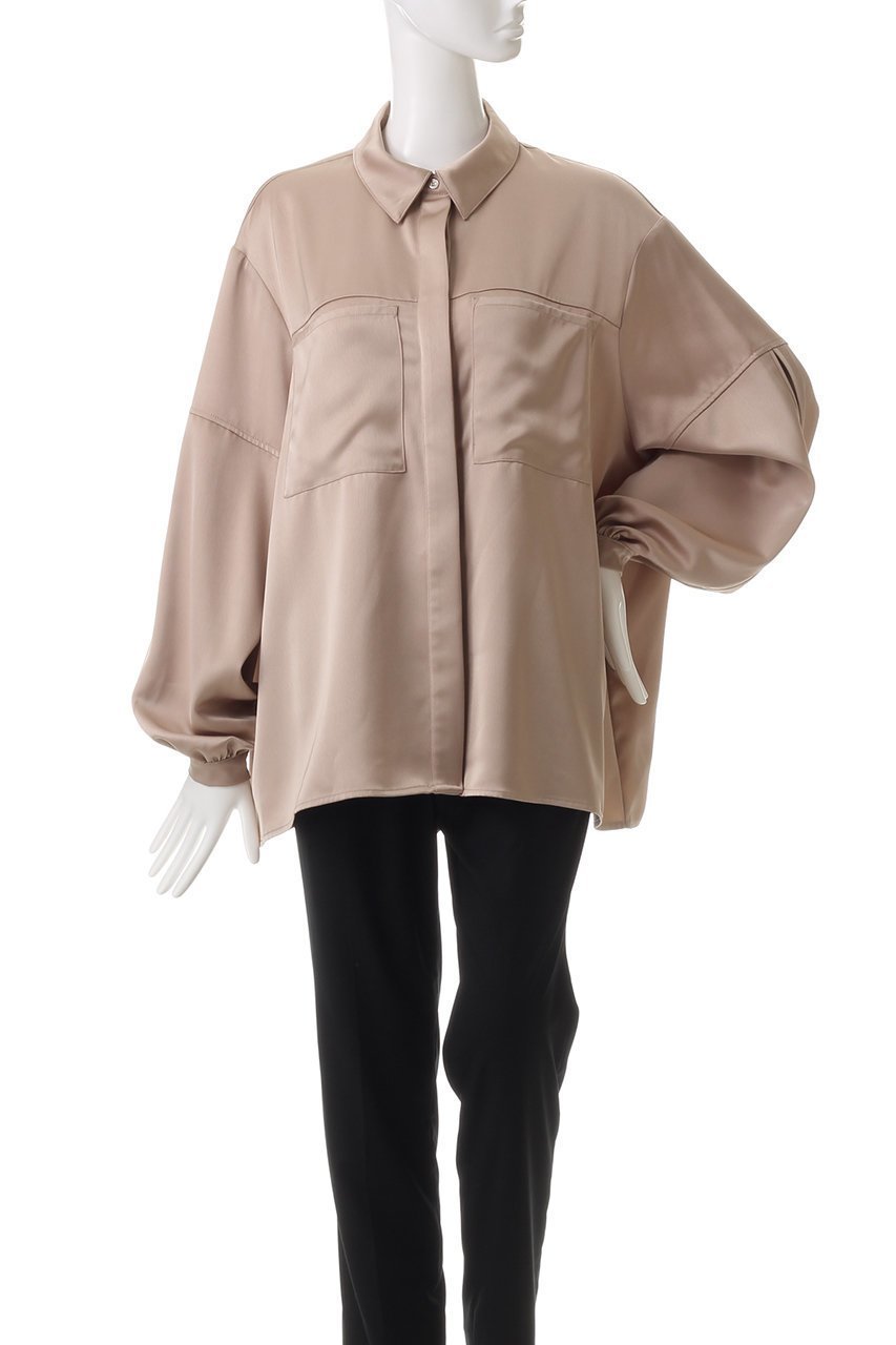 【マノフ/MANOF】のOUT POCKET SATIN SHIRTS シャツ/ブラウス 人気、トレンドファッション・服の通販 founy(ファニー) ファッション Fashion レディースファッション Fashion for Women トップス・カットソー Cut & Sew Tops シャツ・ブラウス・オフィスカジュアル Elegant Blouses & Button-Ups おすすめ Recommended / Our Picks サテン Satin, Glossy Fabric スリーブ Sleeve, Long Sleeve / Short Sleeve ハイネック High Neck, Mock Neck ロング Long, Long-Length エレガント 上品 Elegant other-2|ID: prp329100004240668 ipo3291000000035367509