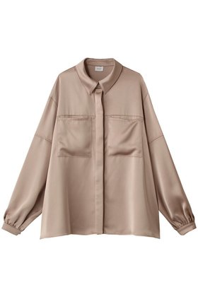 【マノフ/MANOF】 OUT POCKET SATIN SHIRTS シャツ/ブラウス人気、トレンドファッション・服の通販 founy(ファニー) ファッション Fashion レディースファッション Fashion for Women トップス・カットソー Cut & Sew Tops シャツ・ブラウス・オフィスカジュアル Elegant Blouses & Button-Ups おすすめ Recommended / Our Picks サテン Satin, Glossy Fabric スリーブ Sleeve, Long Sleeve / Short Sleeve ハイネック High Neck, Mock Neck ロング Long, Long-Length エレガント 上品 Elegant |ID:prp329100004240668