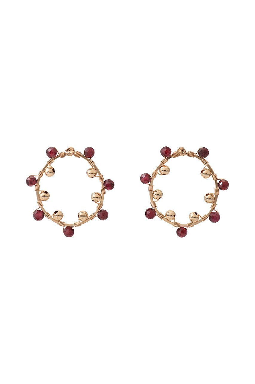 【ナチュラリジュエリ/NATURALI JEWELRY】のバブル巻きミニオーバルピアス インテリア・キッズ・メンズ・レディースファッション・服の通販 founy(ファニー) 　ファッション　Fashion　レディースファッション　Fashion for Women　ジュエリー　Jewelry　ファッションリング　Fashion Rings　イヤリング・フープ・ドロップタイプ　Hoop, Drop & Clip Earrings　おすすめ　Recommended / Our Picks　イヤリング　Earrings　オーバル　Oval Design　ストーン　Stone, Gem-Like　フォルム　Silhouette, Form　リュクス　Luxury, Elegant, High-End, Chic　ガーネット|ID: prp329100004240682 ipo3291000000035612434