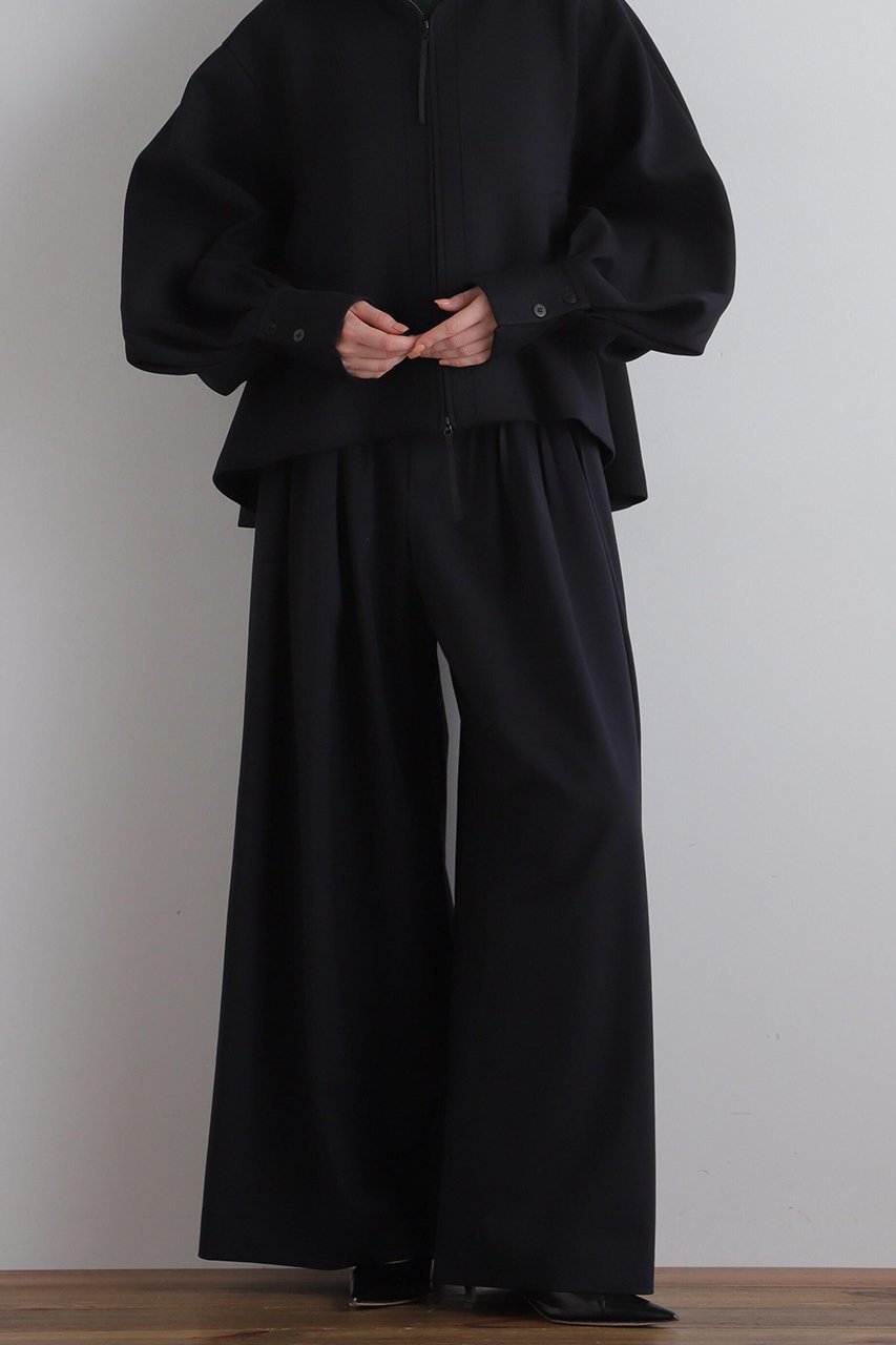 【ル フィル/LE PHIL】のドライウールパンツ インテリア・キッズ・メンズ・レディースファッション・服の通販 founy(ファニー) 　ファッション　Fashion　レディースファッション　Fashion for Women　パンツ　Pants & Trousers　ストレッチ　Stretch, Stretchy Fabric　プリーツ　Pleats, Pleated　ネイビー|ID: prp329100004240709 ipo3291000000032926944