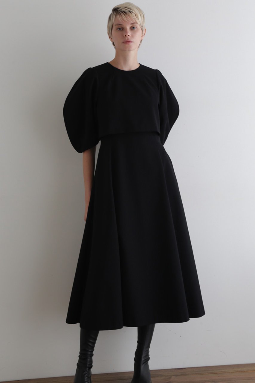 【ル フィル/LE PHIL】の梨地ダンボールレイヤードワンピース 人気、トレンドファッション・服の通販 founy(ファニー) 　ファッション　Fashion　レディースファッション　Fashion for Women　ワンピース　Dresses　チュニック　Tunic Tops & Dresses　クラシック　Classic, Timeless Style　ショート　Short, Short Length　チュニック　Tunic, Long Top　フィット　Fit, Slim Fit　フレア　Flare, Flared　ミックス　Mix, Mixed Style　 other-1|ID: prp329100004240713 ipo3291000000032889542