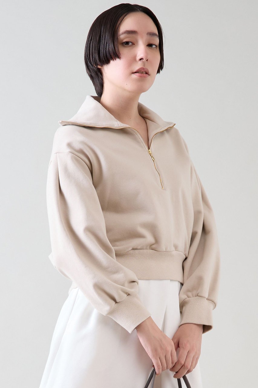 【マルティニーク/martinique】のハーフジップスウェット インテリア・キッズ・メンズ・レディースファッション・服の通販 founy(ファニー) 　ファッション　Fashion　レディースファッション　Fashion for Women　トップス・カットソー　Cut & Sew Tops　シャツ・ブラウス・オフィスカジュアル　Elegant Blouses & Button-Ups　レディースパーカー・カジュアルフーディー　Casual Hoodies & Sweatshirts　ロングTシャツ・Tシャツ　Longline T-Shirts & Tees　スウェット・クルーネックトップス　Sweatshirts & Crewnecks / Relaxed Fit Sweat Tops　カットソー・ベーシックTシャツ　Cut-and-Sewn Tops / Stretch Tees & Basics　おすすめ　Recommended / Our Picks　トレンド　Trend, Trending Now　フェミニン　Feminine, Girly　メンズ　Men's, Menswear　ループ　Loop, Loop Knit　今季　This Season, Current Season　再入荷　Restock / Back in Stock　ベージュ|ID: prp329100004240722 ipo3291000000035041015