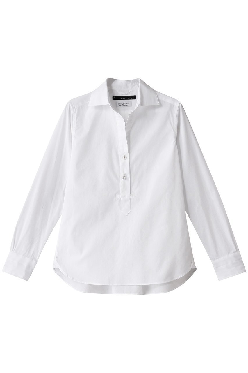 【マルティニーク/martinique】の《定番》パールスキッパーブラウス インテリア・キッズ・メンズ・レディースファッション・服の通販 founy(ファニー) 　ファッション　Fashion　レディースファッション　Fashion for Women　トップス・カットソー　Cut & Sew Tops　シャツ・ブラウス・オフィスカジュアル　Elegant Blouses & Button-Ups　おすすめ　Recommended / Our Picks　アクセサリー　Fashion Accessories　イタリア　Italy　スキッパー　Skipper, Open Collar　スリーブ　Sleeve, Long Sleeve / Short Sleeve　デコルテ　Décolleté, Neckline　パール　Pearl, Pearl Accent　ロング　Long, Long-Length　ワイド　Wide, Wide Fit　定番　Standard, Basic Item　春　Spring　ホワイト|ID: prp329100004240723 ipo3291000000032873116