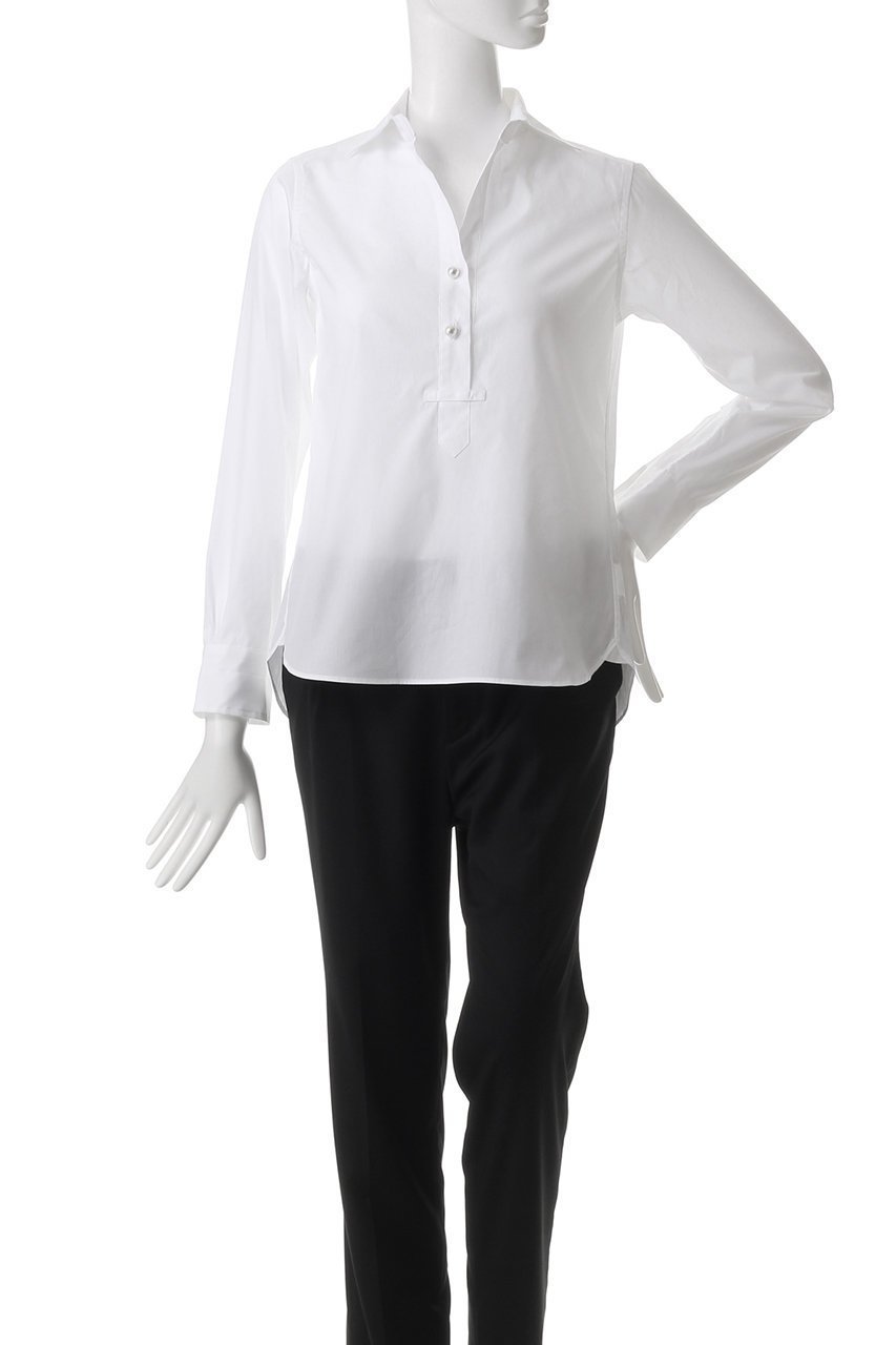 【マルティニーク/martinique】の《定番》パールスキッパーブラウス 人気、トレンドファッション・服の通販 founy(ファニー) 　ファッション　Fashion　レディースファッション　Fashion for Women　トップス・カットソー　Cut & Sew Tops　シャツ・ブラウス・オフィスカジュアル　Elegant Blouses & Button-Ups　おすすめ　Recommended / Our Picks　アクセサリー　Fashion Accessories　イタリア　Italy　スキッパー　Skipper, Open Collar　スリーブ　Sleeve, Long Sleeve / Short Sleeve　デコルテ　Décolleté, Neckline　パール　Pearl, Pearl Accent　ロング　Long, Long-Length　ワイド　Wide, Wide Fit　定番　Standard, Basic Item　春　Spring　other-2|ID: prp329100004240723 ipo3291000000033654857