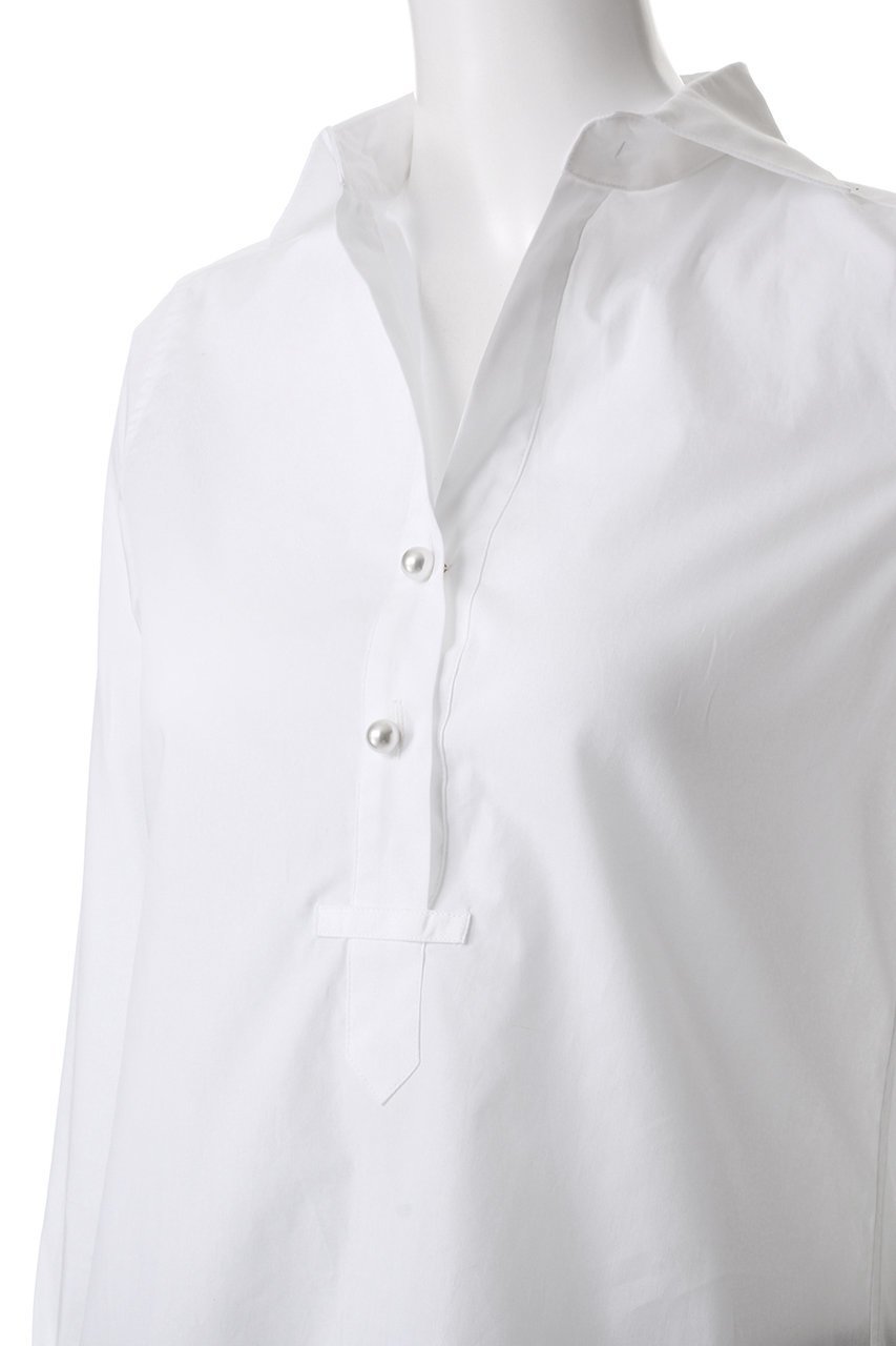 【マルティニーク/martinique】の《定番》パールスキッパーブラウス 人気、トレンドファッション・服の通販 founy(ファニー) 　ファッション　Fashion　レディースファッション　Fashion for Women　トップス・カットソー　Cut & Sew Tops　シャツ・ブラウス・オフィスカジュアル　Elegant Blouses & Button-Ups　おすすめ　Recommended / Our Picks　アクセサリー　Fashion Accessories　イタリア　Italy　スキッパー　Skipper, Open Collar　スリーブ　Sleeve, Long Sleeve / Short Sleeve　デコルテ　Décolleté, Neckline　パール　Pearl, Pearl Accent　ロング　Long, Long-Length　ワイド　Wide, Wide Fit　定番　Standard, Basic Item　春　Spring　other-5|ID: prp329100004240723 ipo3291000000033654860