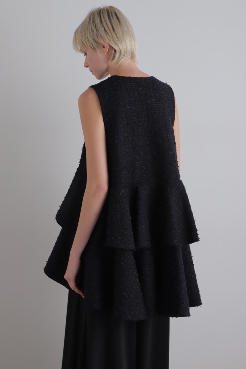 【ル フィル/LE PHIL】のフリンジツィードフリルジレ 人気、トレンドファッション・服の通販 founy(ファニー) 　ファッション　Fashion　レディースファッション　Fashion for Women　アウター　Coat / Outerwear Collection　レディースジャケット・軽アウター　Jackets　コンパクト　Compact, Small Size　ジャケット　Jacket, Outerwear　ツイード　Twill, Twill Weave　ハイネック　High Neck, Mock Neck　フリル　Frill, Ruffle　ベスト　Vest, Waistcoat　ミックス　Mix, Mixed Style　エレガント 上品　Elegant　other-3|ID: prp329100004240727 ipo3291000000032927124