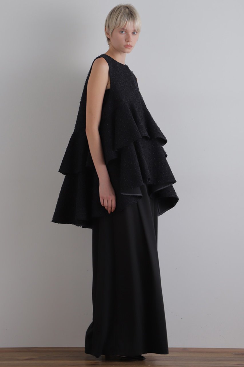 【ル フィル/LE PHIL】のフリンジツィードフリルジレ 人気、トレンドファッション・服の通販 founy(ファニー) 　ファッション　Fashion　レディースファッション　Fashion for Women　アウター　Coat / Outerwear Collection　レディースジャケット・軽アウター　Jackets　コンパクト　Compact, Small Size　ジャケット　Jacket, Outerwear　ツイード　Twill, Twill Weave　ハイネック　High Neck, Mock Neck　フリル　Frill, Ruffle　ベスト　Vest, Waistcoat　ミックス　Mix, Mixed Style　エレガント 上品　Elegant　other-6|ID: prp329100004240727 ipo3291000000032927146