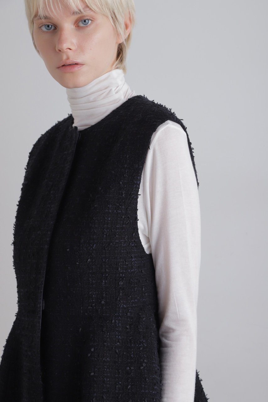 【ル フィル/LE PHIL】のフリンジツィードペプラムジレ 人気、トレンドファッション・服の通販 founy(ファニー) 　ファッション　Fashion　レディースファッション　Fashion for Women　アウター　Coat / Outerwear Collection　レディースジャケット・軽アウター　Jackets　おすすめ　Recommended / Our Picks　エレガント 上品　Elegant　コンパクト　Compact, Small Size　ジャカード／ジャガード　Jacquard, Woven Pattern　ジャケット　Jacket, Outerwear　ツイード　Twill, Twill Weave　ドレス　Dress, One-Piece　フレア　Flare, Flared　ベスト　Vest, Waistcoat　ペプラム　Peplum, Flared Hem　ミックス　Mix, Mixed Style　other-6|ID: prp329100004240728 ipo3291000000032921848