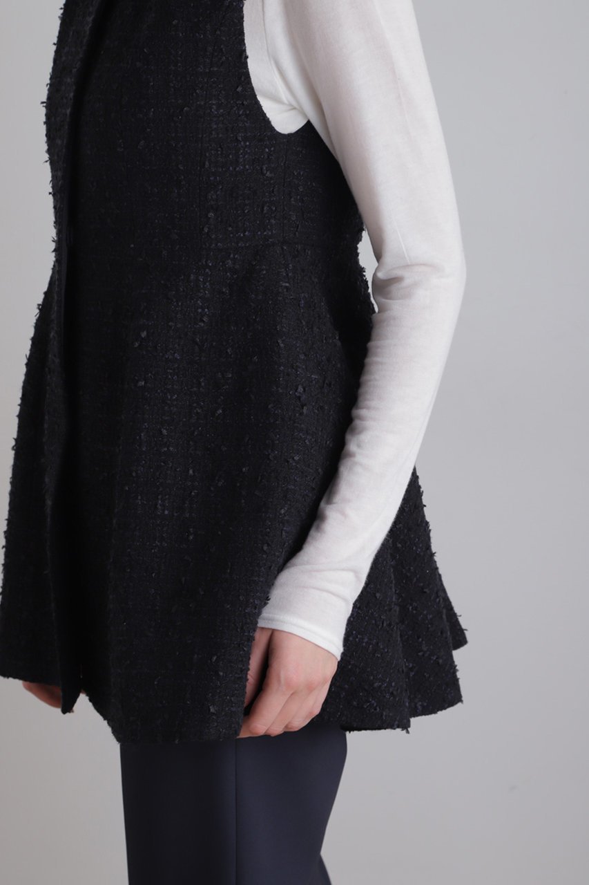 【ル フィル/LE PHIL】のフリンジツィードペプラムジレ 人気、トレンドファッション・服の通販 founy(ファニー) 　ファッション　Fashion　レディースファッション　Fashion for Women　アウター　Coat / Outerwear Collection　レディースジャケット・軽アウター　Jackets　おすすめ　Recommended / Our Picks　エレガント 上品　Elegant　コンパクト　Compact, Small Size　ジャカード／ジャガード　Jacquard, Woven Pattern　ジャケット　Jacket, Outerwear　ツイード　Twill, Twill Weave　ドレス　Dress, One-Piece　フレア　Flare, Flared　ベスト　Vest, Waistcoat　ペプラム　Peplum, Flared Hem　ミックス　Mix, Mixed Style　other-7|ID: prp329100004240728 ipo3291000000032921855