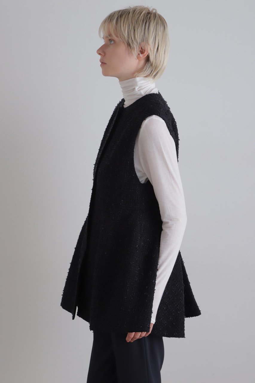 【ル フィル/LE PHIL】のフリンジツィードペプラムジレ 人気、トレンドファッション・服の通販 founy(ファニー) 　ファッション　Fashion　レディースファッション　Fashion for Women　アウター　Coat / Outerwear Collection　レディースジャケット・軽アウター　Jackets　おすすめ　Recommended / Our Picks　エレガント 上品　Elegant　コンパクト　Compact, Small Size　ジャカード／ジャガード　Jacquard, Woven Pattern　ジャケット　Jacket, Outerwear　ツイード　Twill, Twill Weave　ドレス　Dress, One-Piece　フレア　Flare, Flared　ベスト　Vest, Waistcoat　ペプラム　Peplum, Flared Hem　ミックス　Mix, Mixed Style　other-3|ID: prp329100004240728 ipo3291000000035863584