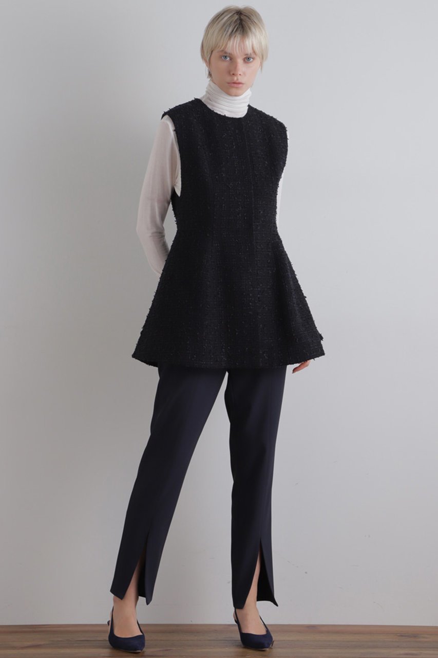 【ル フィル/LE PHIL】のフリンジツィードペプラムジレ 人気、トレンドファッション・服の通販 founy(ファニー) 　ファッション　Fashion　レディースファッション　Fashion for Women　アウター　Coat / Outerwear Collection　レディースジャケット・軽アウター　Jackets　おすすめ　Recommended / Our Picks　エレガント 上品　Elegant　コンパクト　Compact, Small Size　ジャカード／ジャガード　Jacquard, Woven Pattern　ジャケット　Jacket, Outerwear　ツイード　Twill, Twill Weave　ドレス　Dress, One-Piece　フレア　Flare, Flared　ベスト　Vest, Waistcoat　ペプラム　Peplum, Flared Hem　ミックス　Mix, Mixed Style　other-8|ID: prp329100004240728 ipo3291000000035863589