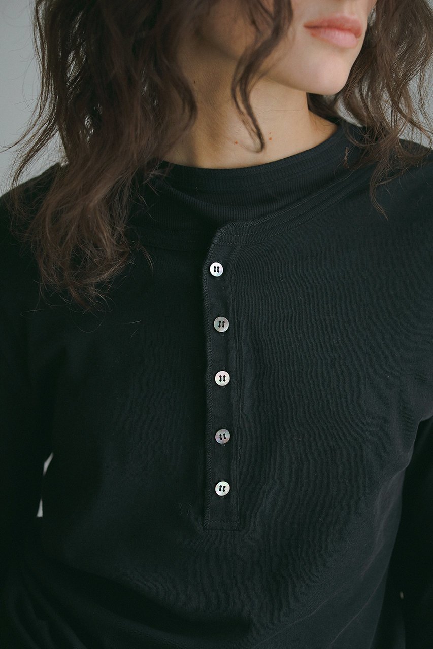 【エトレトウキョウ/ETRE TOKYO】のヘンリーネックレイヤードセットロンTee 人気、トレンドファッション・服の通販 founy(ファニー) 　ファッション　Fashion　レディースファッション　Fashion for Women　トップス・カットソー　Cut & Sew Tops　シャツ・ブラウス・オフィスカジュアル　Elegant Blouses & Button-Ups　ロングTシャツ・Tシャツ　Longline T-Shirts & Tees　カットソー・ベーシックTシャツ　Cut-and-Sewn Tops / Stretch Tees & Basics　インナー　Innerwear　カットソー　Cut and Sewn Top　シアー　Sheer, See-Through　スリーブ　Sleeve, Long Sleeve / Short Sleeve　リラックス　Relax, Relaxed Fit　ロング　Long, Long-Length　定番　Standard, Basic Item　other-3|ID: prp329100004242066 ipo3291000000032890874