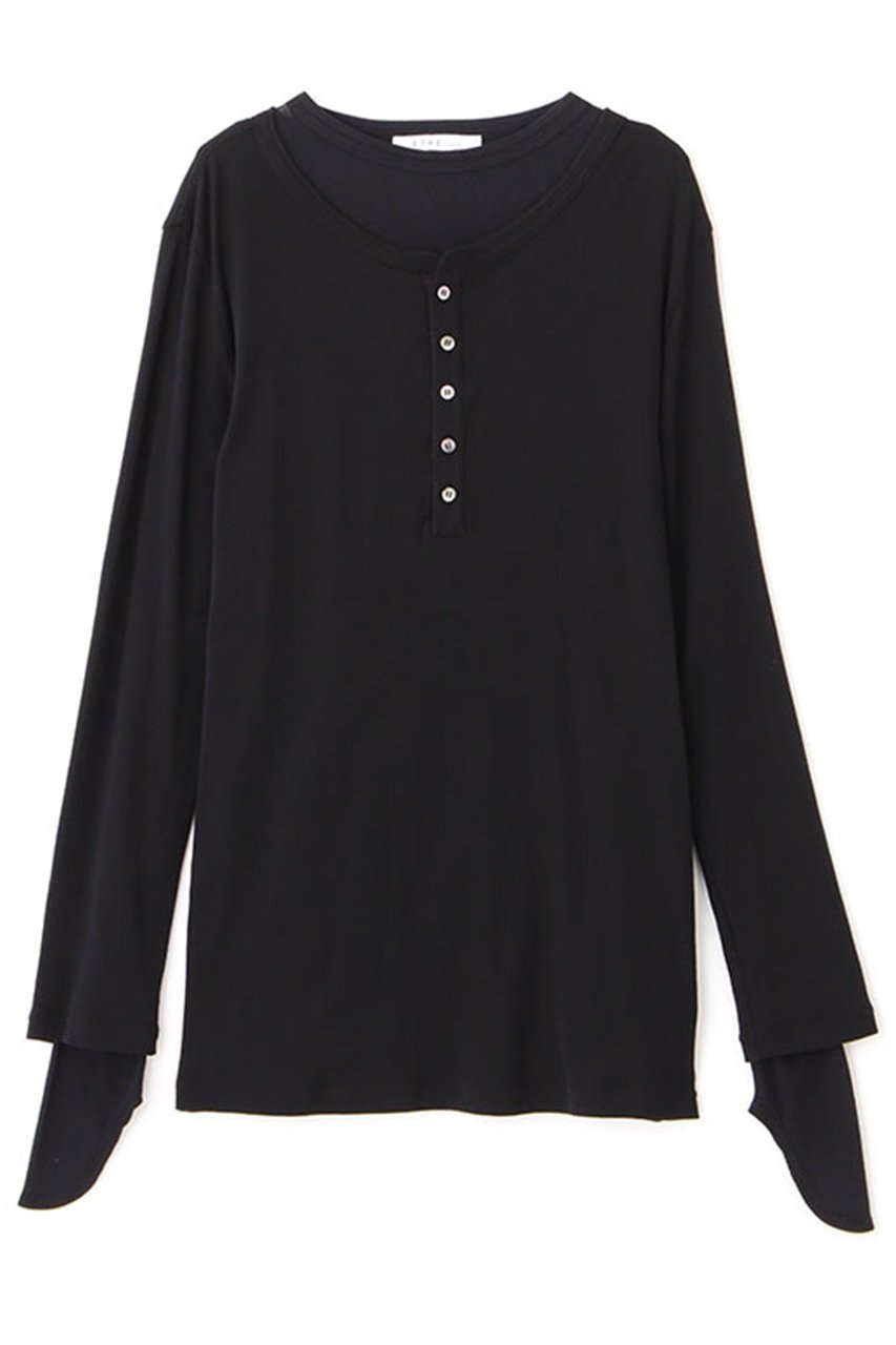 【エトレトウキョウ/ETRE TOKYO】のヘンリーネックレイヤードセットロンTee 人気、トレンドファッション・服の通販 founy(ファニー) 　ファッション　Fashion　レディースファッション　Fashion for Women　トップス・カットソー　Cut & Sew Tops　シャツ・ブラウス・オフィスカジュアル　Elegant Blouses & Button-Ups　ロングTシャツ・Tシャツ　Longline T-Shirts & Tees　カットソー・ベーシックTシャツ　Cut-and-Sewn Tops / Stretch Tees & Basics　インナー　Innerwear　カットソー　Cut and Sewn Top　シアー　Sheer, See-Through　スリーブ　Sleeve, Long Sleeve / Short Sleeve　リラックス　Relax, Relaxed Fit　ロング　Long, Long-Length　定番　Standard, Basic Item　other-6|ID: prp329100004242066 ipo3291000000032890888