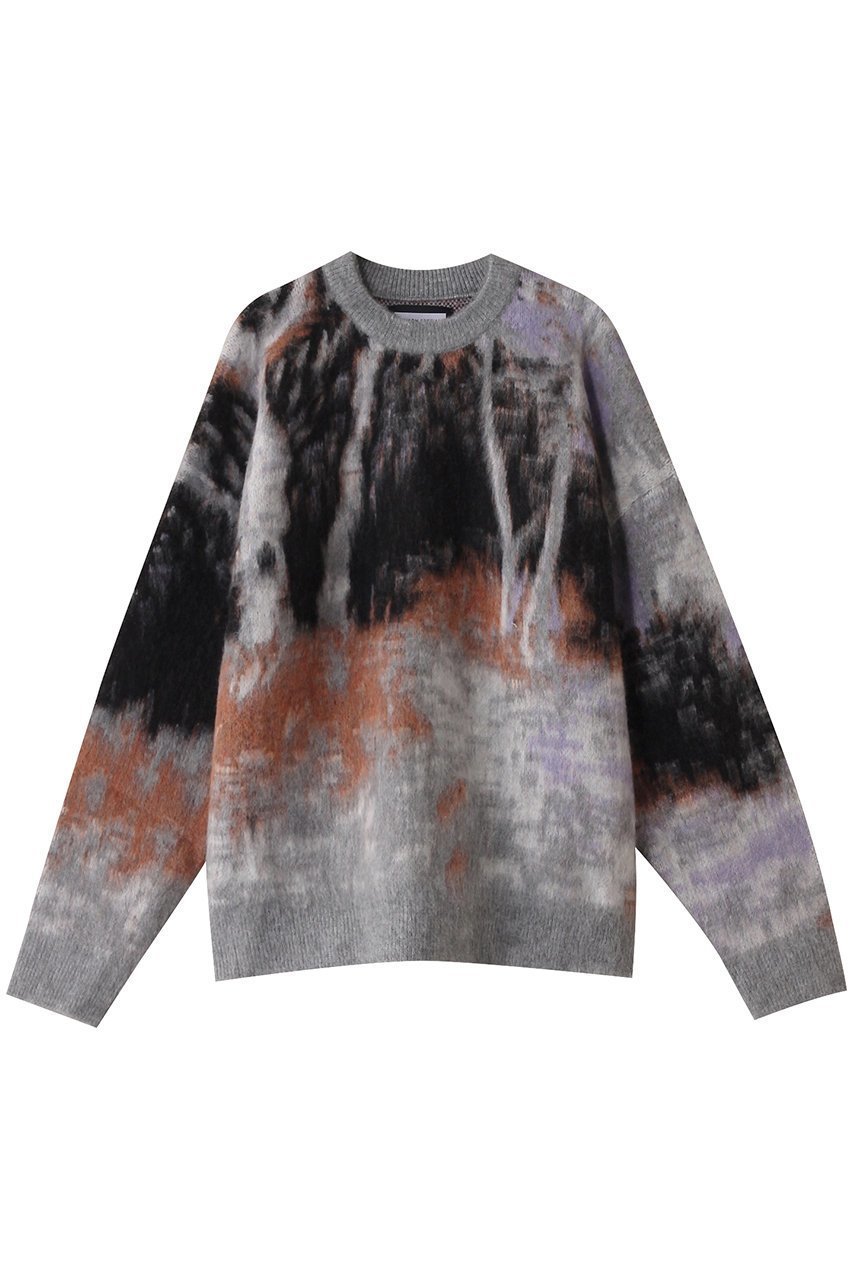 【メゾンスペシャル/MAISON SPECIAL】の【UNISEX】プライムオーバーランドスケープペインティングニットPO インテリア・キッズ・メンズ・レディースファッション・服の通販 founy(ファニー) 　ファッション　Fashion　レディースファッション　Fashion for Women　トップス・カットソー　Cut & Sew Tops　ニット　Knit Tops & Sweaters　カジュアルプルオーバー・ニットトップス　Pullovers & Knit Tops / Casual Pullovers　ユニセックス　Unisex, Genderless　グラデーション　Gradient, Ombre　シンプル　Simple, Minimal　ジャカード／ジャガード　Jacquard, Woven Pattern　バランス　Balance, Style Balance　GRY(グレー)|ID: prp329100004242169 ipo3291000000032966678