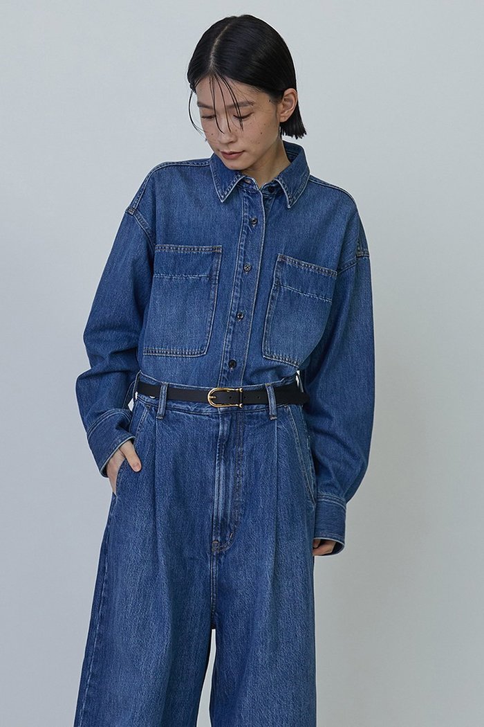 【プルミエ アロンディスモン/1er Arrondissement】の9.5オンスデニムシャツ インテリア・キッズ・メンズ・レディースファッション・服の通販 founy(ファニー) https://founy.com/ ファッション Fashion レディースファッション Fashion for Women トップス・カットソー Cut & Sew Tops シャツ・ブラウス・オフィスカジュアル Elegant Blouses & Button-Ups スリーブ Sleeve, Long Sleeve / Short Sleeve セットアップ Set-Up, Coordinated Outfit デニム Denim, Jeans Material バランス Balance, Style Balance ボトム Bottoms, Lower Wear ポケット Pocket, Pocket Detail ロング Long, Long-Length ヴィンテージ Vintage Style |ID: prp329100004243283 ipo3291000000032840395