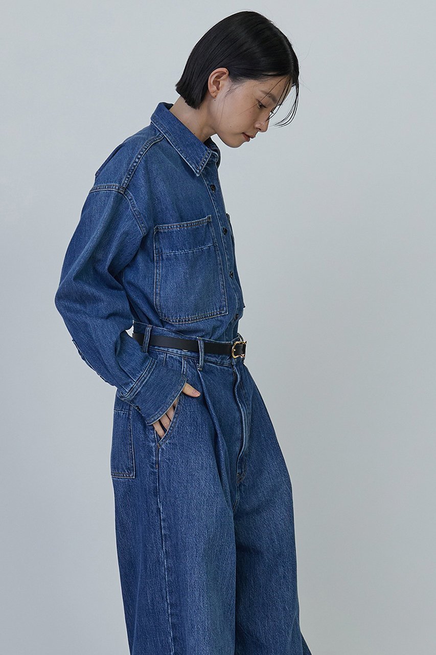 【プルミエ アロンディスモン/1er Arrondissement】の9.5オンスデニムシャツ 人気、トレンドファッション・服の通販 founy(ファニー) 　ファッション　Fashion　レディースファッション　Fashion for Women　トップス・カットソー　Cut & Sew Tops　シャツ・ブラウス・オフィスカジュアル　Elegant Blouses & Button-Ups　スリーブ　Sleeve, Long Sleeve / Short Sleeve　セットアップ　Set-Up, Coordinated Outfit　デニム　Denim, Jeans Material　バランス　Balance, Style Balance　ボトム　Bottoms, Lower Wear　ポケット　Pocket, Pocket Detail　ロング　Long, Long-Length　ヴィンテージ　Vintage Style　other-2|ID: prp329100004243283 ipo3291000000032840407
