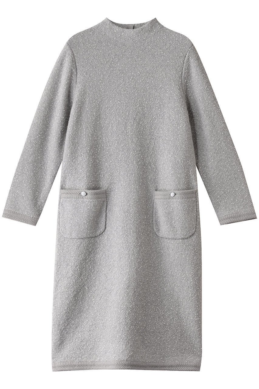 【アナイ/ANAYI】のウールブークレ配色ワンピース インテリア・キッズ・メンズ・レディースファッション・服の通販 founy(ファニー) 　ファッション　Fashion　レディースファッション　Fashion for Women　ワンピース　Dresses　チュニック　Tunic Tops & Dresses　シルバー　Silver, Metallic Silver　チュニック　Tunic, Long Top　ボトルネック　Bottle Neck, Mock Neck　ポケット　Pocket, Pocket Detail　エレガント 上品　Elegant　グレー|ID: prp329100004243297 ipo3291000000032889451