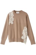 【ベイジ,/BEIGE,】のWILLOW(ウィロウ)/アシンメトリーレースクルーネックニット Milk tea×Ecru|ID: prp329100004244222 ipo3291000000032965134