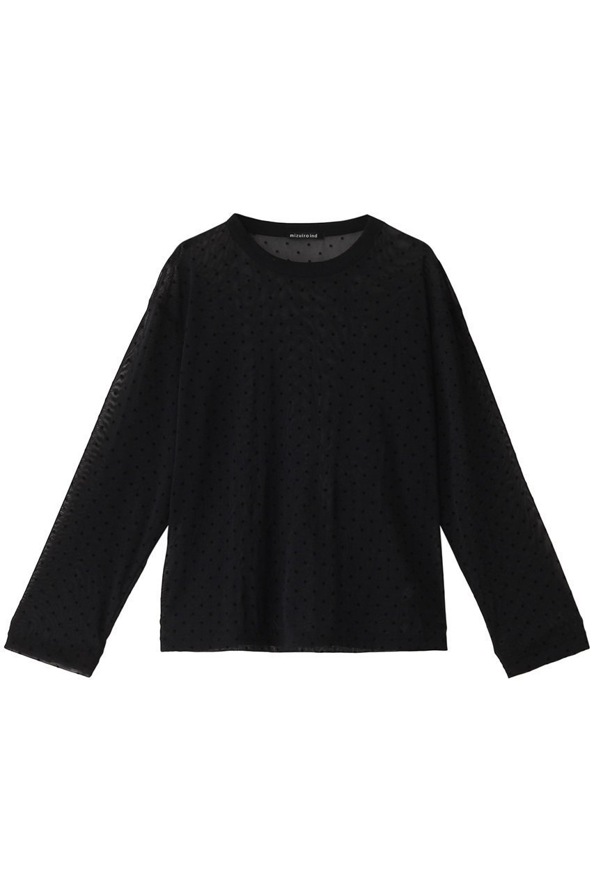 【ミズイロ インド/mizuiro ind】のmesh dots crew neck P/O プルオーバー インテリア・キッズ・メンズ・レディースファッション・服の通販 founy(ファニー) 　ファッション　Fashion　レディースファッション　WOMEN　トップス・カットソー　Tops/Tshirt　シャツ/ブラウス　Shirts/Blouses　プルオーバー　Pullover　キャミソール　Camisole　スリーブ　Sleeve　トレンド　Trend　ドット　Dot　フェミニン　Feminine　メッシュ　Mesh　ロング　Long　NEW・新作・新着・新入荷　New Arrivals　black|ID: prp329100004244227 ipo3291000000029446609