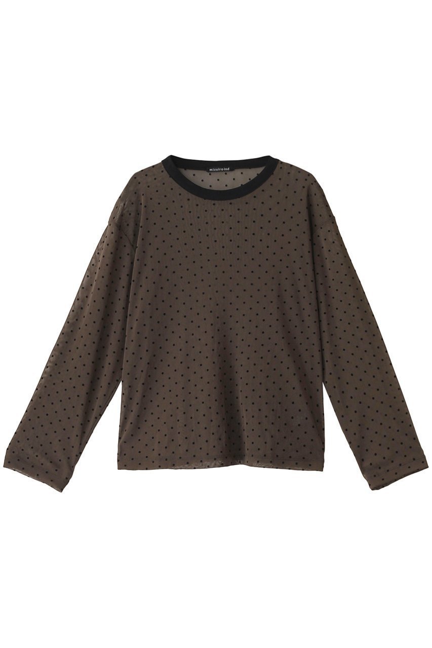 【ミズイロ インド/mizuiro ind】のmesh dots crew neck P/O プルオーバー 人気、トレンドファッション・服の通販 founy(ファニー) 　ファッション　Fashion　レディースファッション　Fashion for Women　トップス・カットソー　Cut & Sew Tops　シャツ・ブラウス・オフィスカジュアル　Elegant Blouses & Button-Ups　カジュアルプルオーバー・ニットトップス　Pullovers & Knit Tops / Casual Pullovers　キャミソール　Camisole, Spaghetti Strap Top　スリーブ　Sleeve, Long Sleeve / Short Sleeve　トレンド　Trend, Trending Now　ドット　Polka Dot, Dot Pattern　フェミニン　Feminine, Girly　メッシュ　Mesh, Net Fabric　ロング　Long, Long-Length　再入荷　Restock / Back in Stock　 other-1|ID: prp329100004244227 ipo3291000000032886827