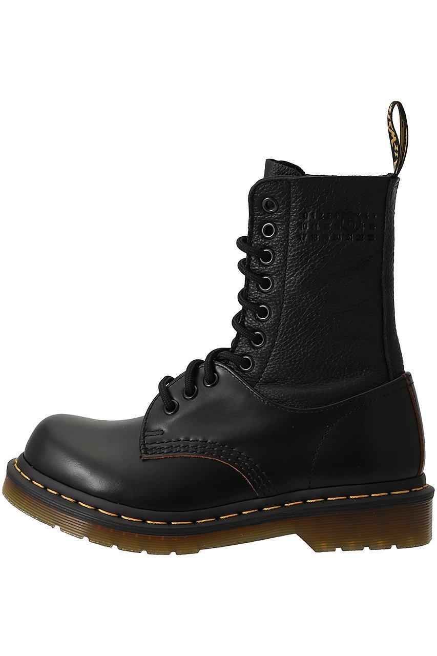 【エムエム6 メゾン マルタン マルジェラ/MM6 Maison Martin Margiela】の【MM6 Maison Margiela×Dr.Martens】10 EYE-TWISTED AND REIMAGINED-85 LAS ブーツ インテリア・キッズ・メンズ・レディースファッション・服の通販 founy(ファニー) 　ファッション　Fashion　レディースファッション　Fashion for Women　イエロー　Yellow　トレンド　Trend, Trending Now　フェミニン　Feminine, Girly　フレア　Flare, Flared　ミドル　Middle Length, Mid Height　ワイド　Wide, Wide Fit　ブラック/ブラック|ID: prp329100004246832 ipo3291000000036899440