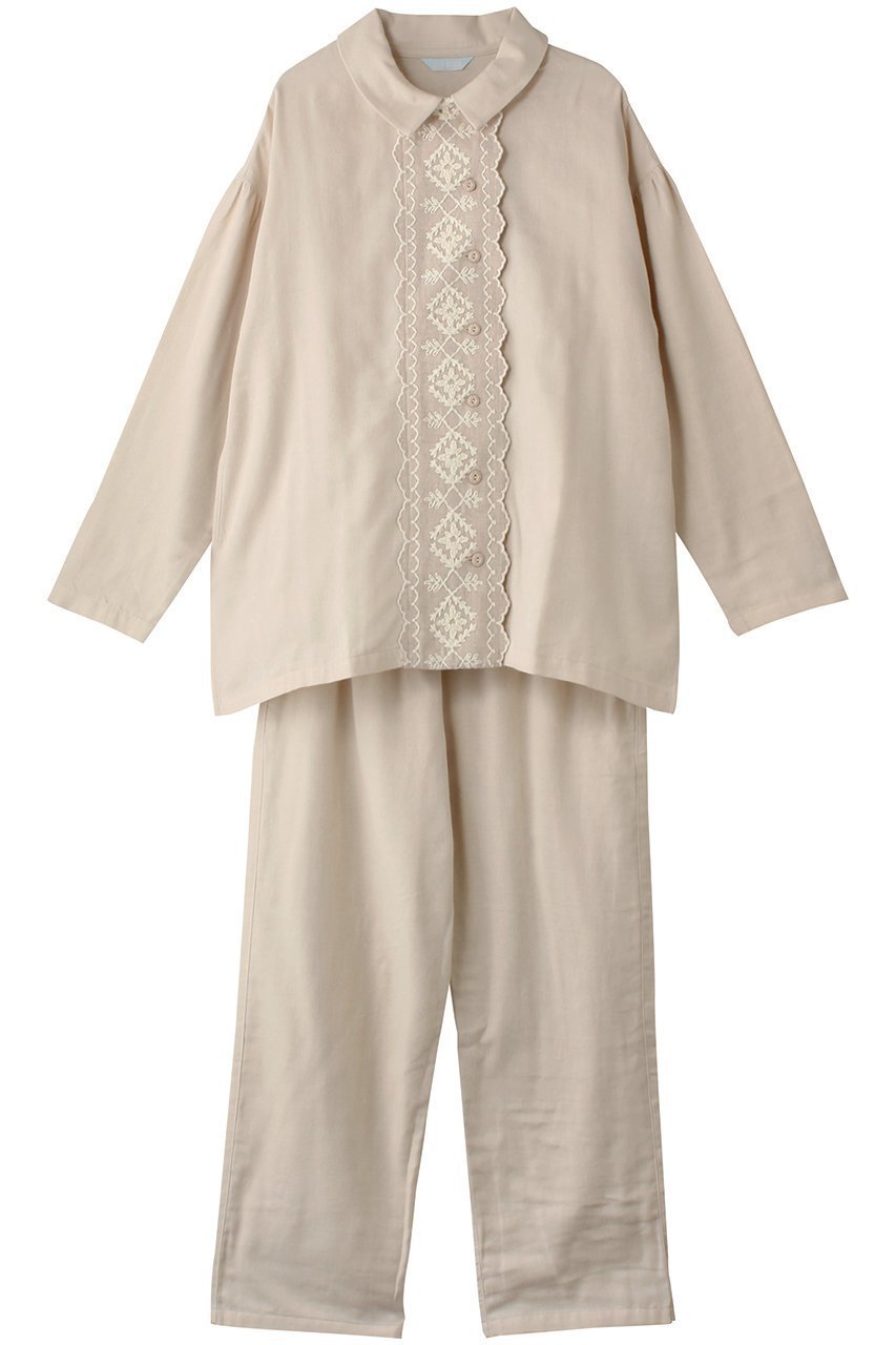 【キッドブルー/KID BLUE】のコードエンブWガーゼパジャマ 人気、トレンドファッション・服の通販 founy(ファニー) ファッション Fashion レディースファッション Fashion for Women トップス・カットソー Cut & Sew Tops スカラップ Scallop, Scalloped Edge スリーブ Sleeve, Long Sleeve / Short Sleeve ダブル Double, Double-Breasted パジャマ Pajamas, Sleepwear ロング Long, Long-Length 再入荷 Restock / Back in Stock other-1|ID: prp329100004246840 ipo3291000000034875487