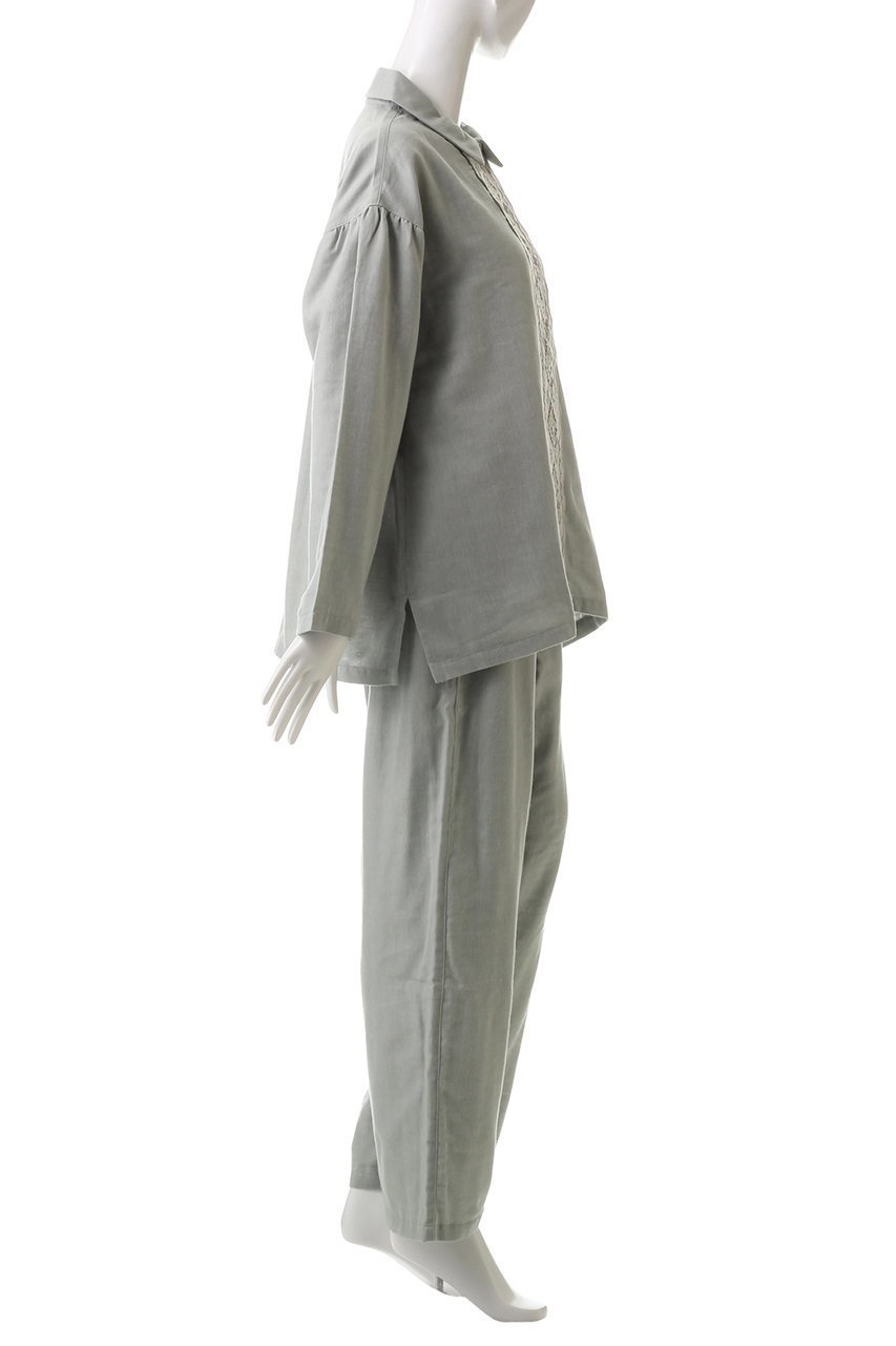 【キッドブルー/KID BLUE】のコードエンブWガーゼパジャマ 人気、トレンドファッション・服の通販 founy(ファニー) 　ファッション　Fashion　レディースファッション　Fashion for Women　トップス・カットソー　Cut & Sew Tops　スカラップ　Scallop, Scalloped Edge　スリーブ　Sleeve, Long Sleeve / Short Sleeve　ダブル　Double, Double-Breasted　パジャマ　Pajamas, Sleepwear　ロング　Long, Long-Length　再入荷　Restock / Back in Stock　other-3|ID: prp329100004246840 ipo3291000000035821566