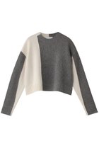 【ベイジ,/BEIGE,】のLAURIERS(ローリエ)/ウールカシミヤバイカラーニット Gray×Ecru|ID: prp329100004246883 ipo3291000000032965284